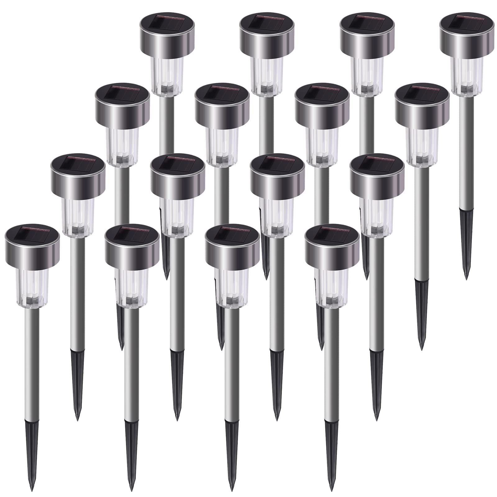 16 Pack Solar Pathway Lights Outdoor Waterproof - Auto On/Off Solar Garden Lights with 10 Hours Brightness for Walkway, Patio, Yard, Lawn & Driveway | Perfect for Christmas Decorations, Landscape Lighting & Nighttime Safety