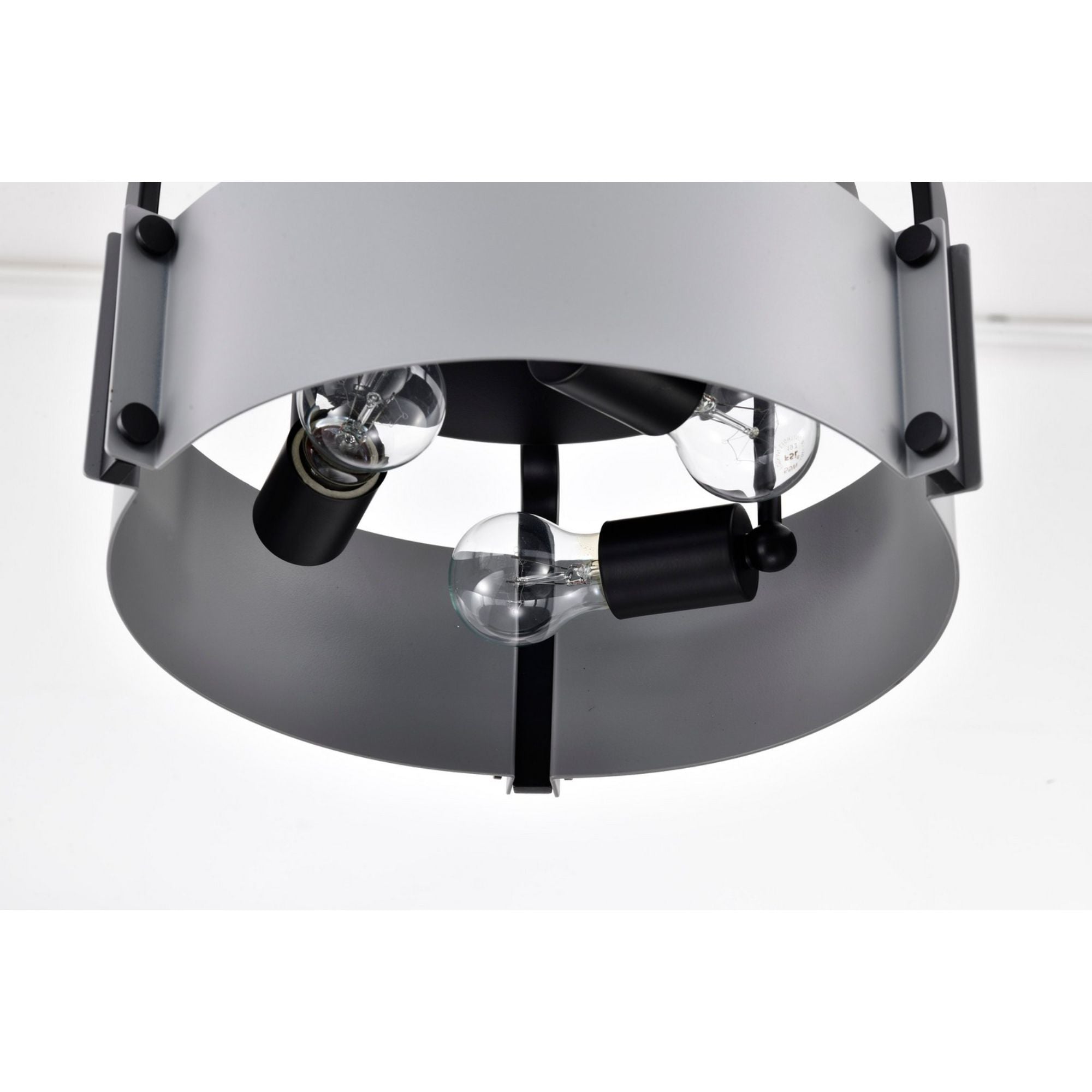 Altos 14 Inch 3-Light Semi Flush Mount Ceiling Light Fixture - Matte Gray & Matte Black Finish - Perfect for Bedroom, Kitchen, or Hallway Lighting