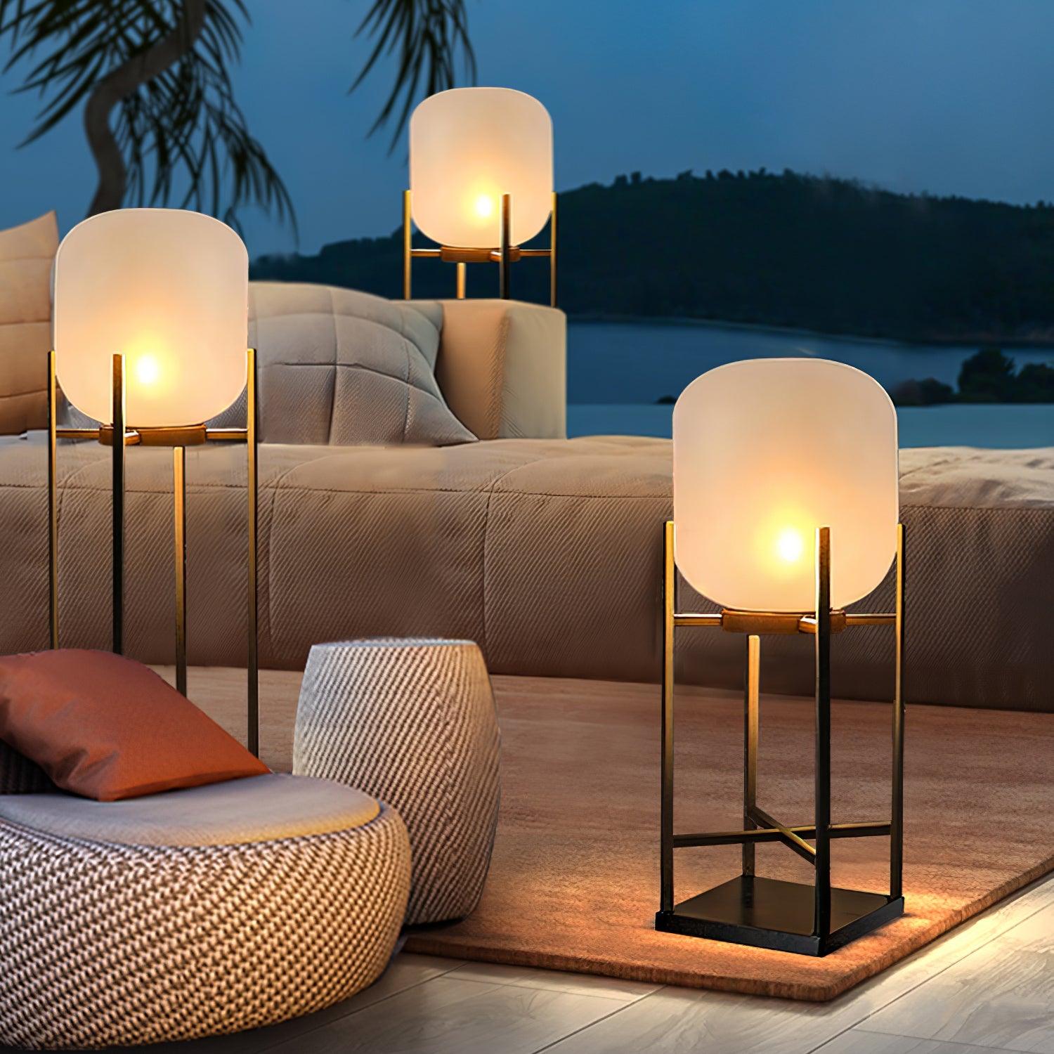 Solar Powered Outdoor Floor Lantern - Waterproof & Durable for Garden, Patio, Pathway Lighting | Perfect for Backyard, Camping, and Landscape Decor