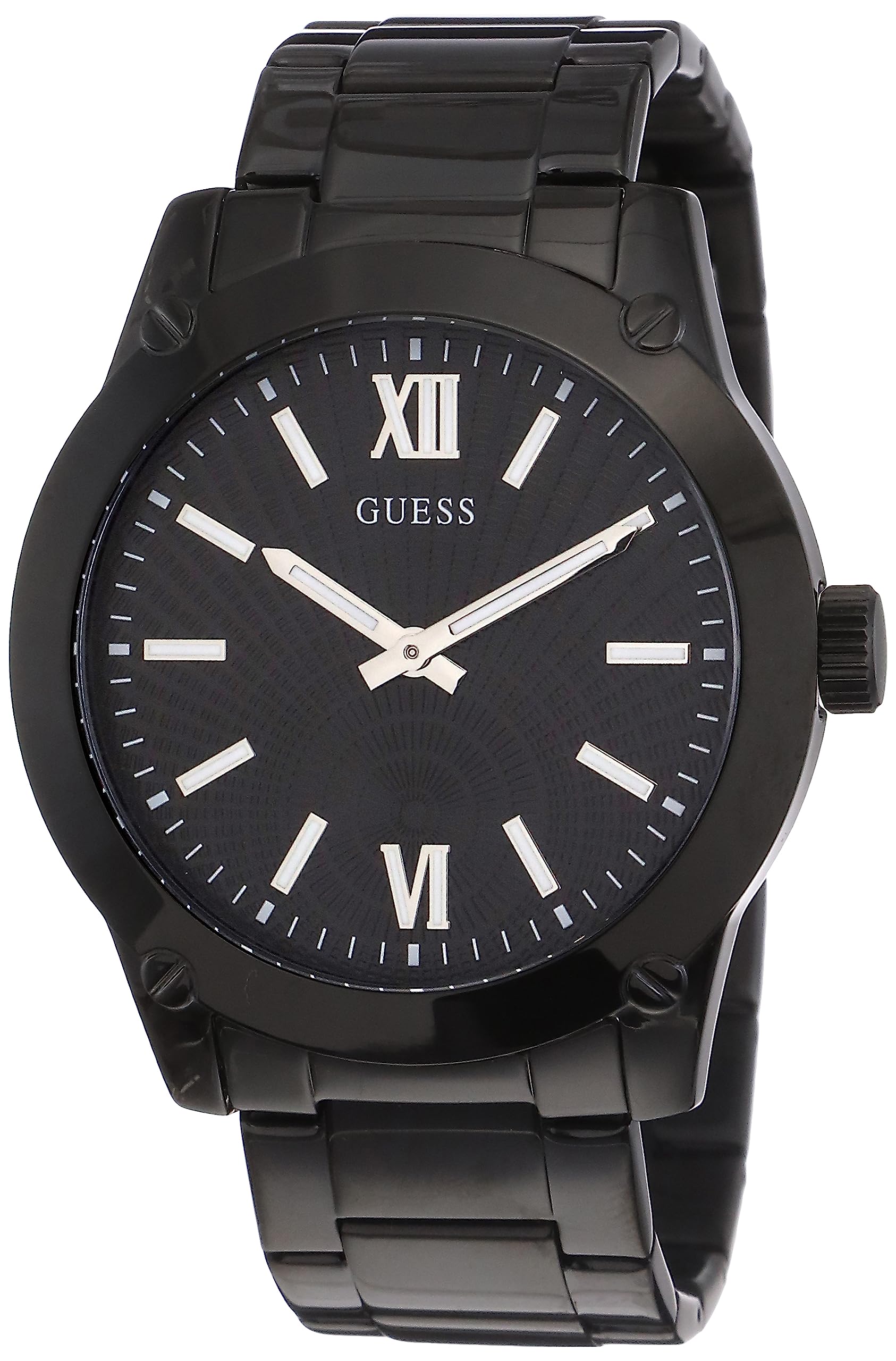GUESS Men's 44mm Stainless Steel Chronograph Watch with Date Window - Water Resistant Casual & Dress Watch for Business, Dating & Everyday Wear