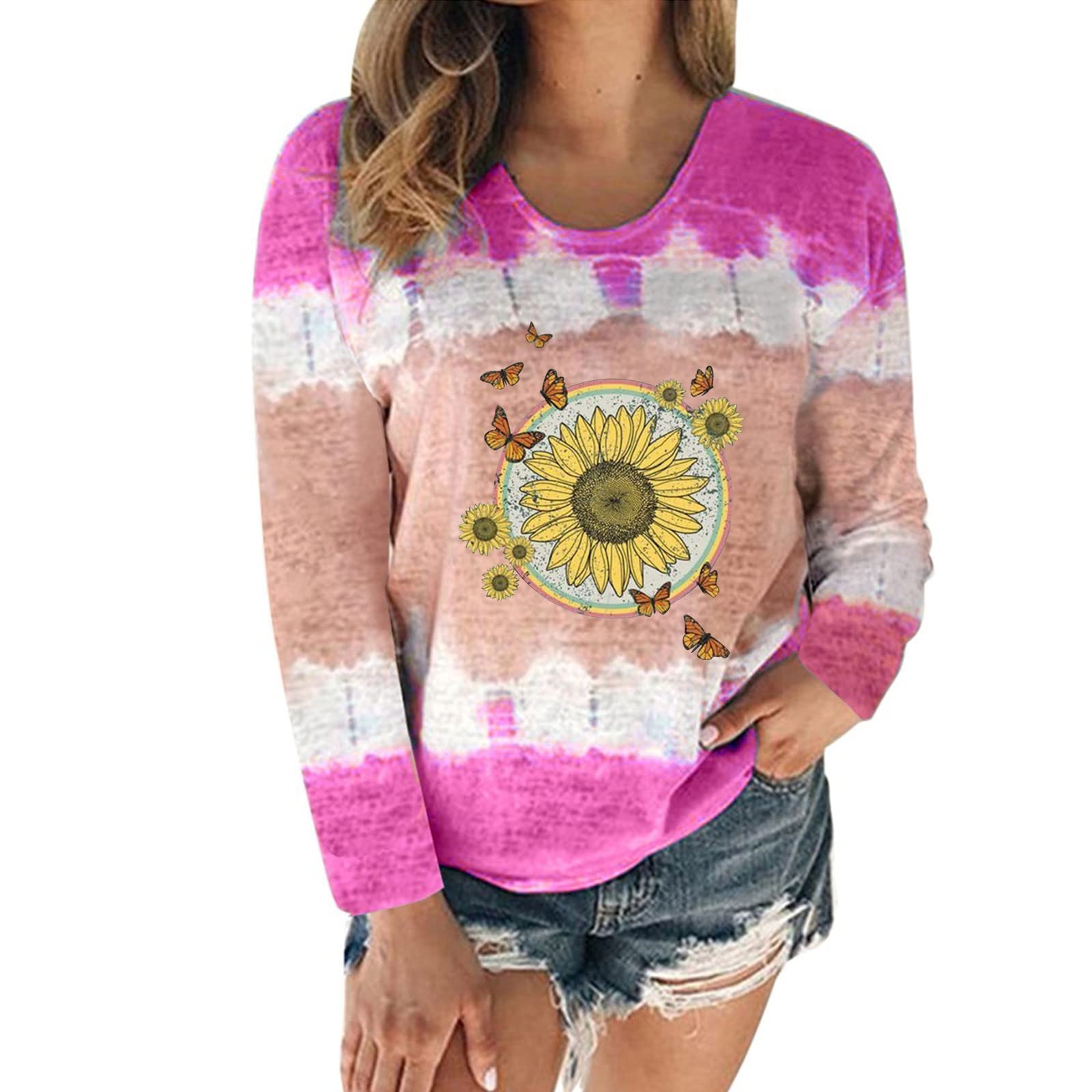 Women's Loose Fit Summer T-Shirt - Trendy O-Neck Casual Top with Sequins for Plus Size | Perfect for Beach Outings, Date Nights & Casual Wear