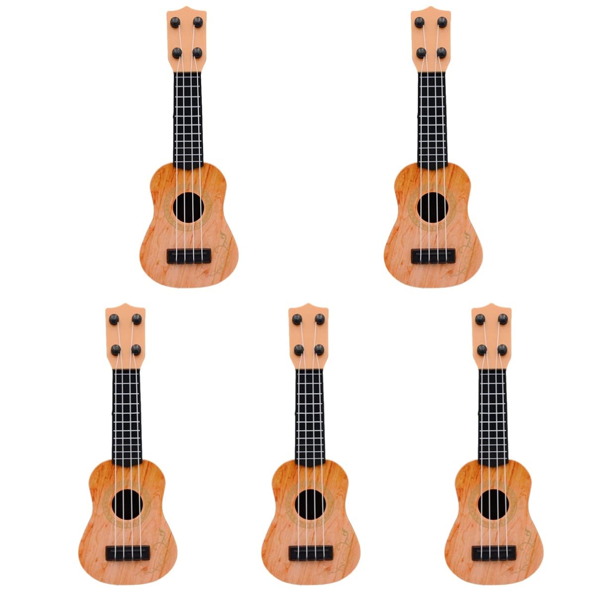 Jojofuny 5-Piece Mini Ukulele Toy Set - Plastic Musical Instrument for Toddlers & Kids - Fun Educational Toy Guitar for Pretend Play, Birthday Gifts & Early Music Learning
