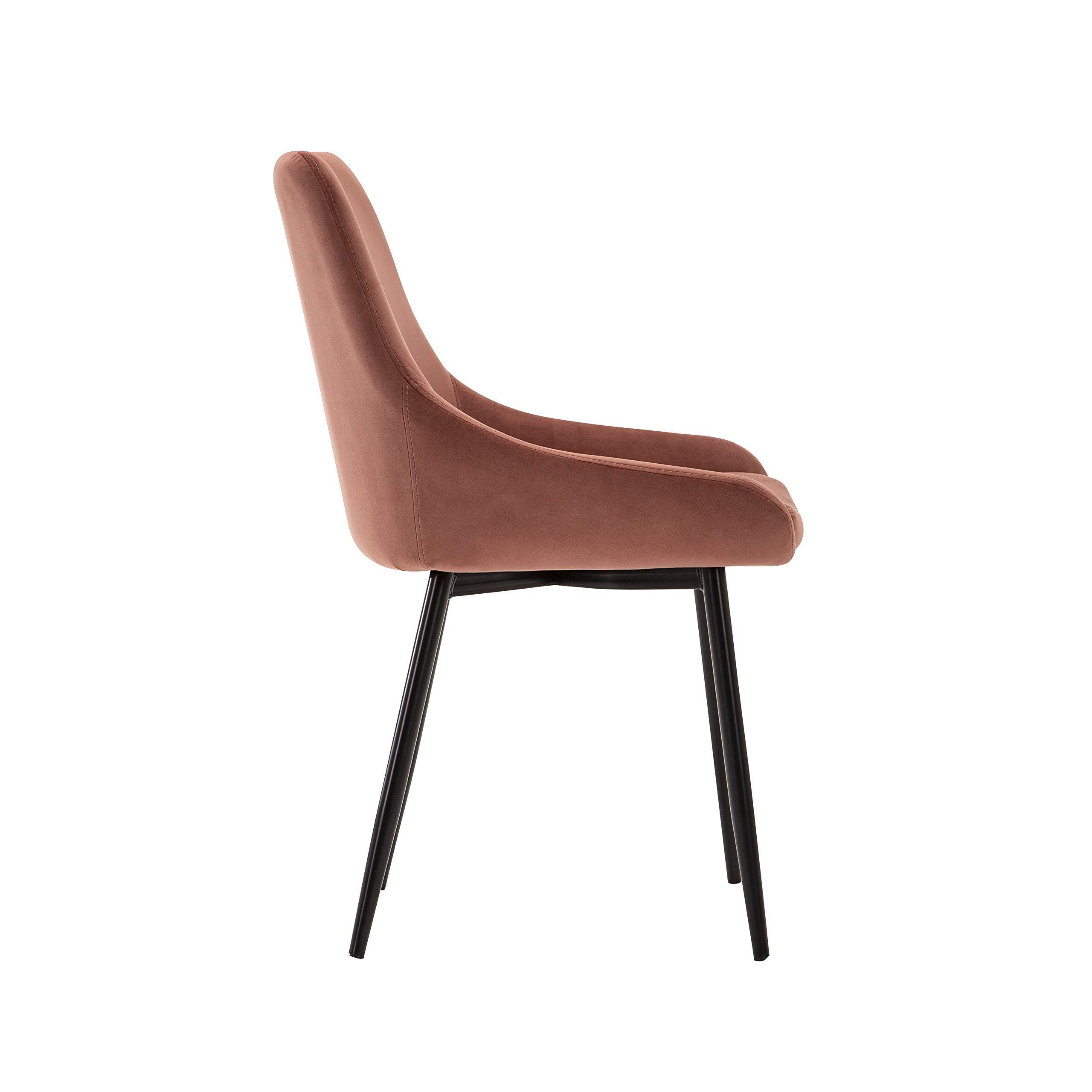 Porthos Home Mally Dining Chairs Set of 2 - Luxury Velvet Upholstery, Sturdy Steel Legs & Low Armrests for Modern Kitchen, Dining Room or Breakfast Nook
