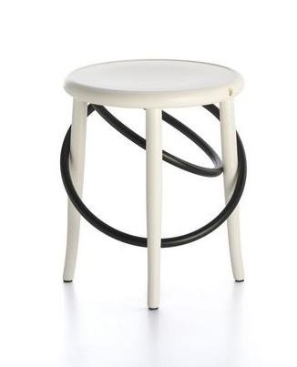 GTV Cirque Two Tone Bentwood Stool - Modern Accent Stool for Living Room, Bedroom & Entryway - Handcrafted Wooden Bar Stool with Elegant Design
