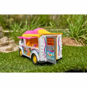 DICKIE TOYS 12 Inch Ice Cream Truck Toy - White and Yellow Ride-On Vehicle for Kids | Pretend Play, Outdoor Fun, Birthday Gift for Toddlers & Children