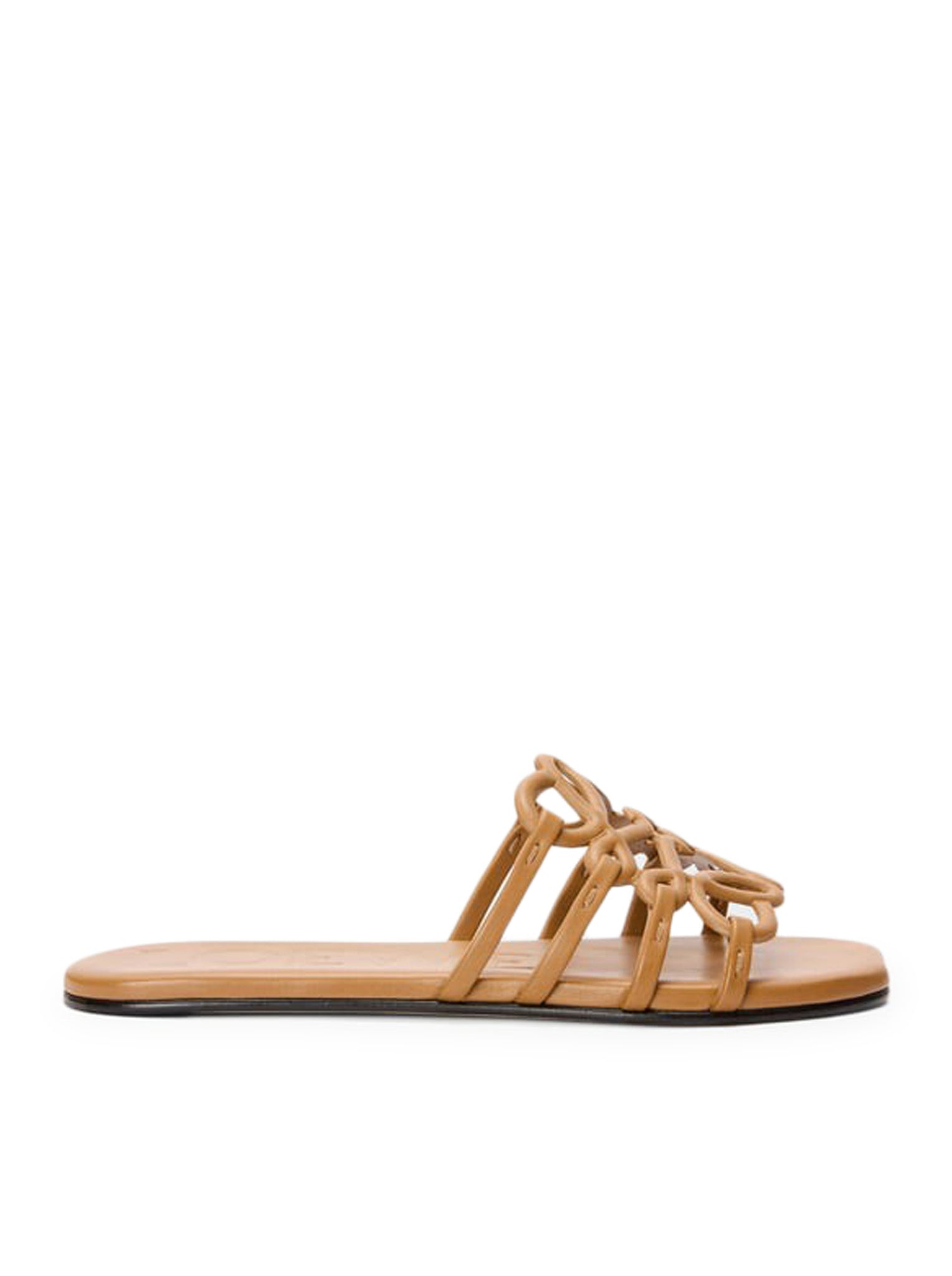 Petal Anagram Calfskin Sandals - Women's Luxury Leather Slide Sandals for Summer & Beach | Comfortable & Stylish Casual Footwear