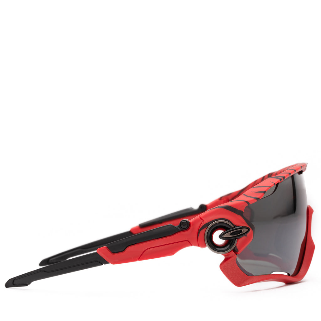 Oakley Jawbreaker Sunglasses - Red Tiger Frame with Prizm Black Lenses for Cycling, Running & Outdoor Sports