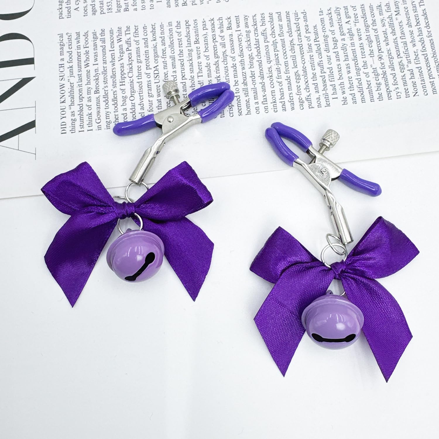 Adjustable Pressure Body Clamps - Stainless Steel Non-Piercing Body Jewelry with Bowknot & Bells - Faux Body Jewelry for Belly Chains, Waist Beads & Festival Accessories