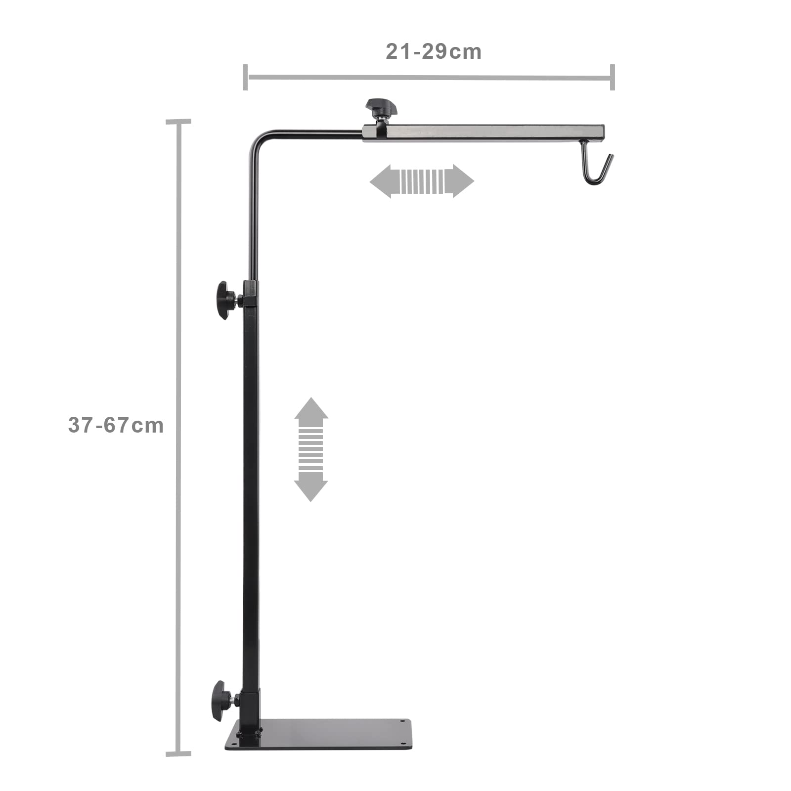 Adjustable Reptile Heat Lamp Stand with Fixture - Heavy Duty Floor Holder for Reptile Terrarium Lighting - Perfect for Lizards, Snakes & Turtles Enclosures