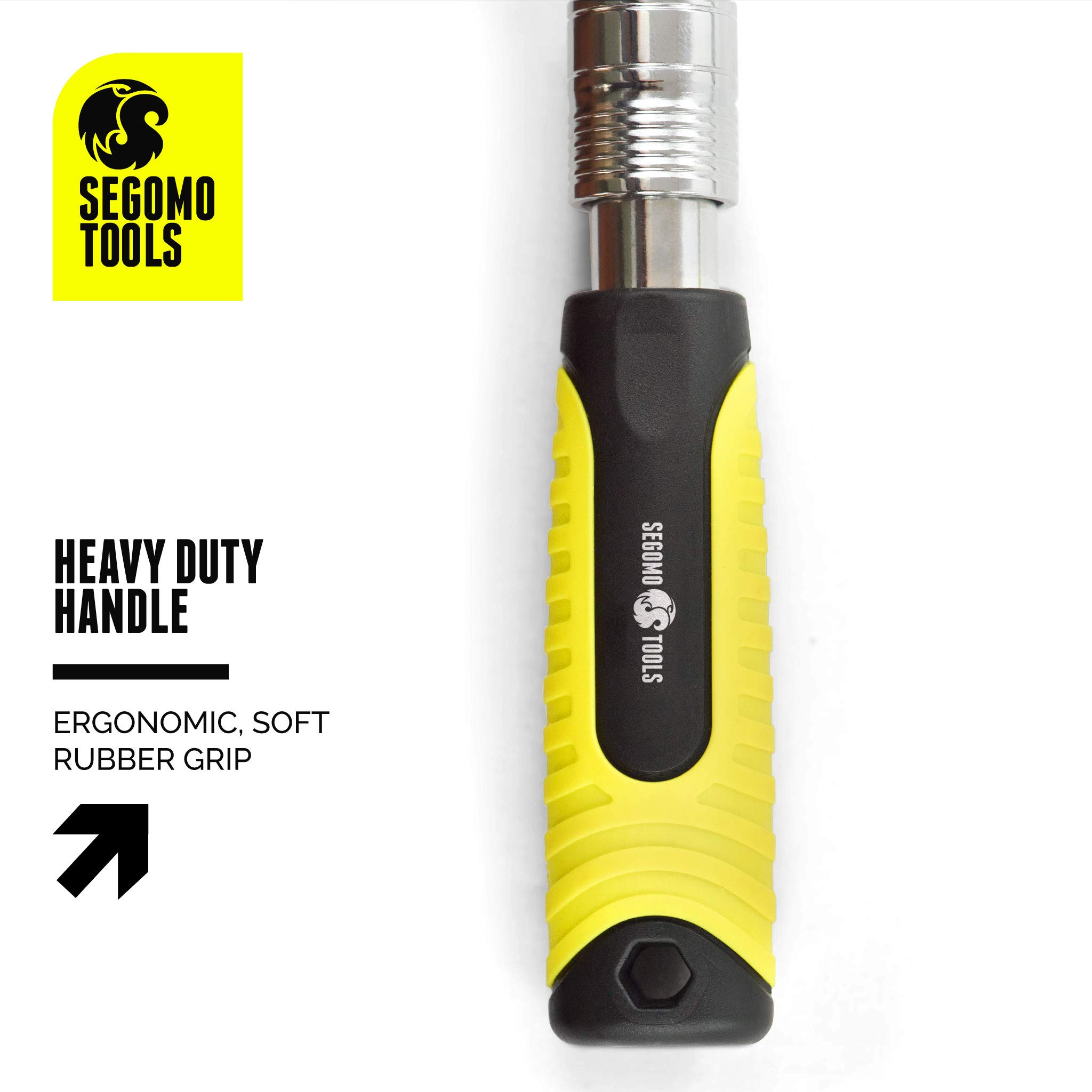 Segomo Tools 1/4 Inch Drive 72-Tooth Heavy Duty Reversible Extendable Ratchet Wrench (6.5 to 9 Inch) - 1400EXT - Perfect for Automotive Repair, DIY Projects & Tight Spaces