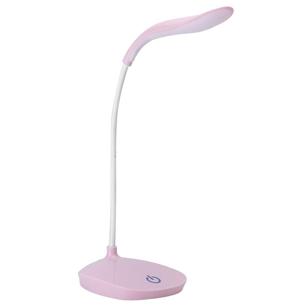 EBTOOLS Portable Touch Control Desk Lamp - 3 Brightness Levels, USB Rechargeable Eye Protection Study Light for Students (Pink) | Perfect for Reading, Working & Nightstand Use