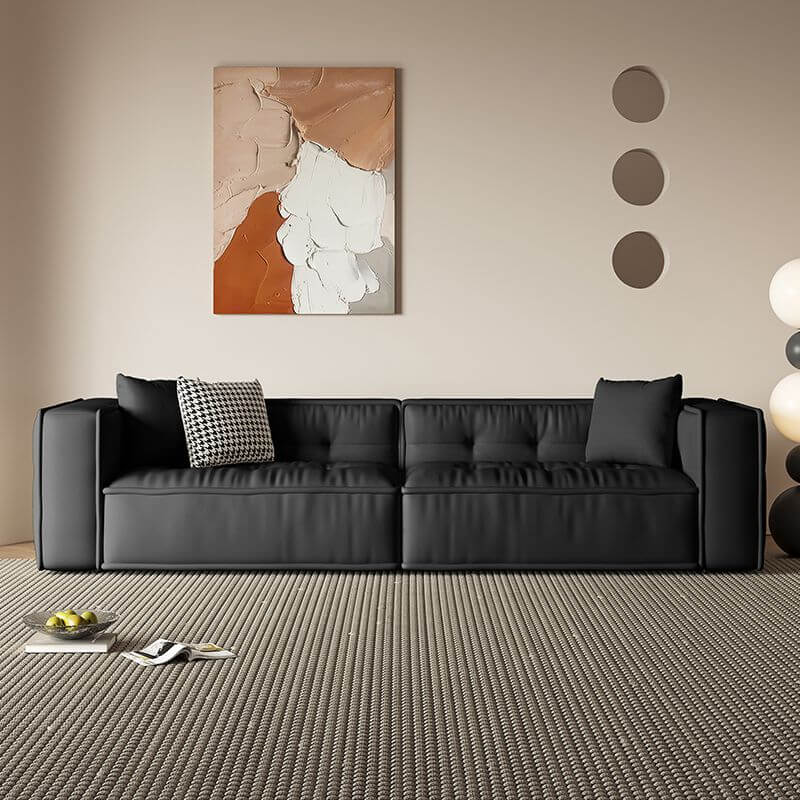 Stylish Minimalist Off-White Loveseat Sofa with 3 Decorative Throw Pillows - Perfect for Small Living Rooms, Apartments & Cozy Reading Nooks