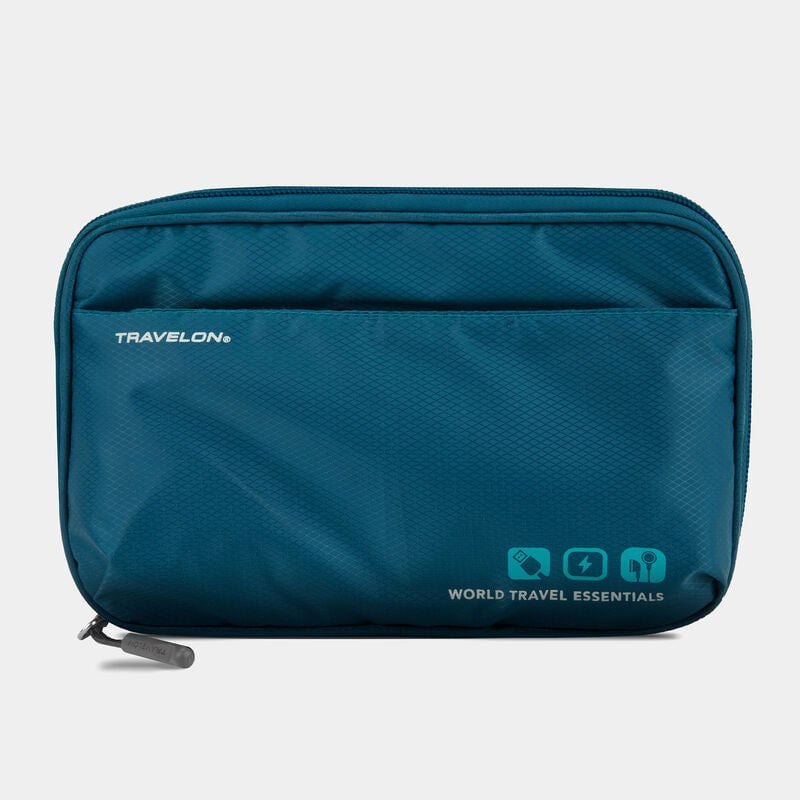 Travelon Anti-Theft Tech Organizer for Travel - RFID Blocking, Water-Resistant Cable & Accessory Pouch - Perfect for Airplane, Business Trips & Commuting