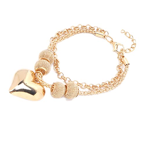 Exquisite Love Heart Shaped Multi-Layer Bracelet for Women - Fashion Jewelry Gift for Anniversaries, Weddings & Romantic Occasions | Perfect for Date Nights, Proposals & Valentine's Day Gifts