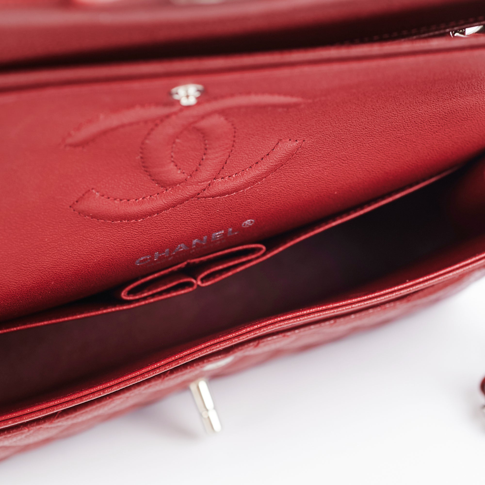 Chanel Medium/Large Caviar Double Classic Flap Bag in Red | Luxury Designer Handbag for Women | Perfect for Parties, Date Nights & Special Occasions