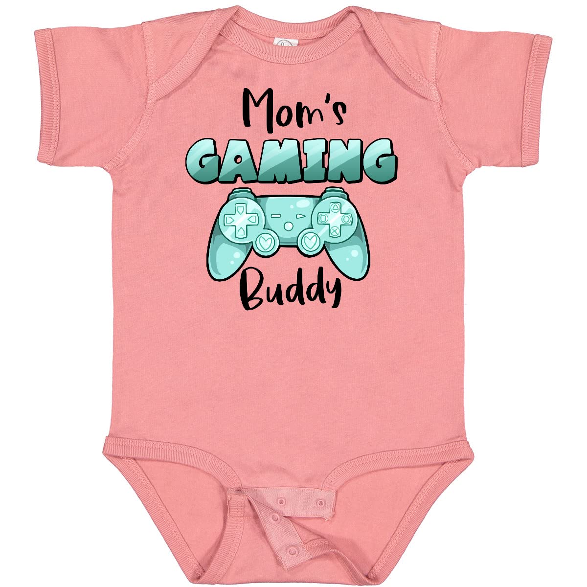 Inktastic Mom's Gaming Buddy - Aqua Controller Baby Bodysuit | Cute Gamer Onesie for Newborns & Infants | Perfect Gift for Gaming Moms & Baby Showers