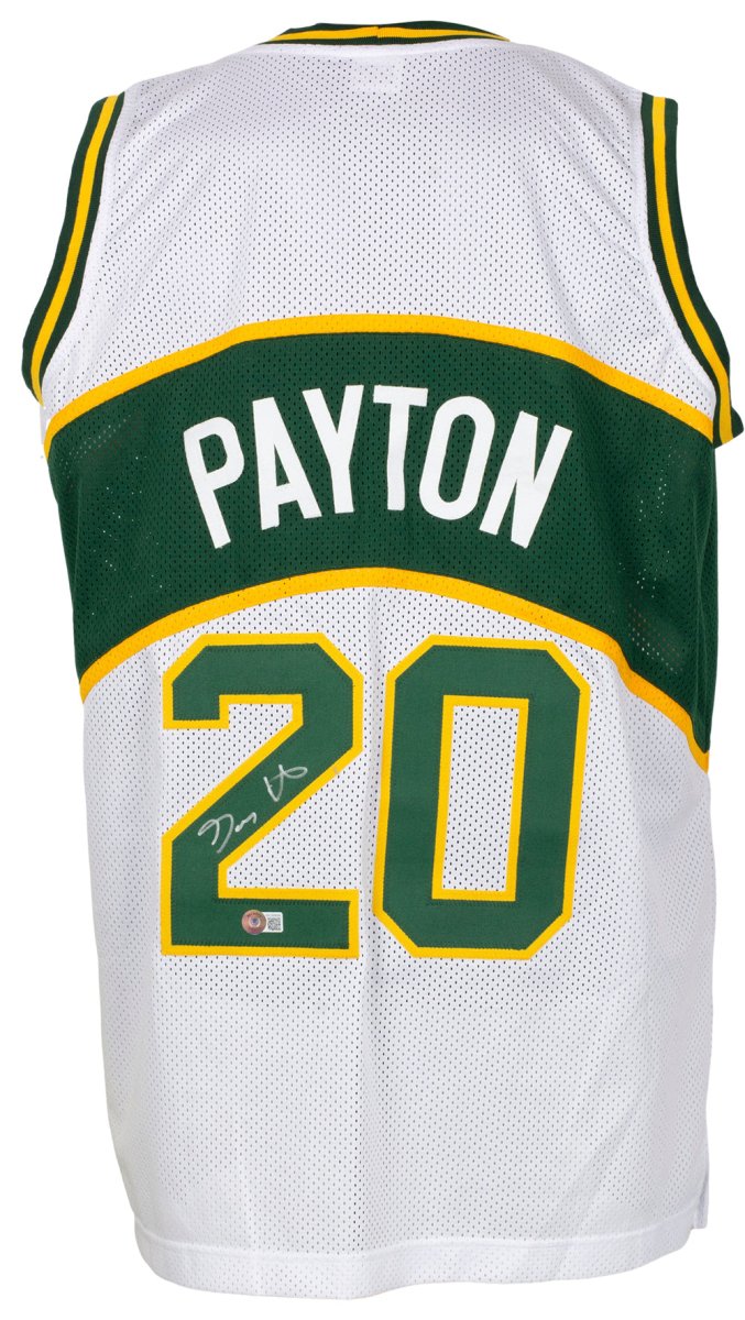 Gary Payton Seattle SuperSonics Signed White Basketball Jersey - Authentic NBA Memorabilia for Collectors & Fans - Perfect for Display, Gifts & Sports Memorabilia Collections