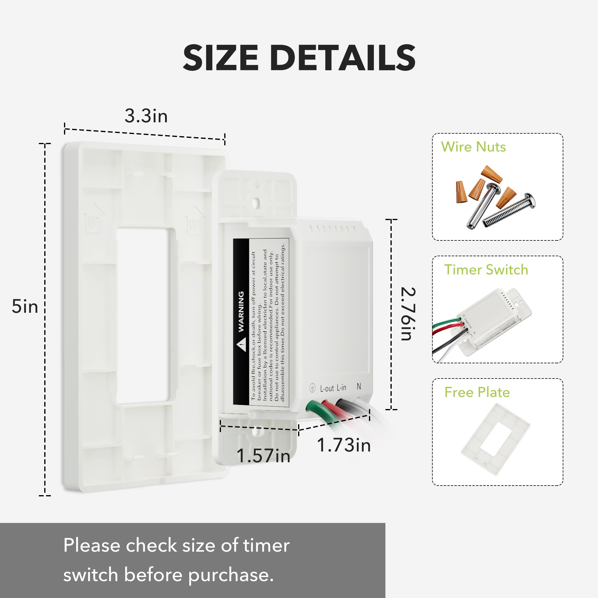 BN-LINK Digital Countdown Timer Switch for Exhaust Fan & Bathroom Light - 5/10/15/30/45/60 Minute Settings, Neutral Wire Required, Includes Free Wall Plate (White, 2-Pack) - Perfect for Bathrooms, Kitchens & Home Ventilation Systems