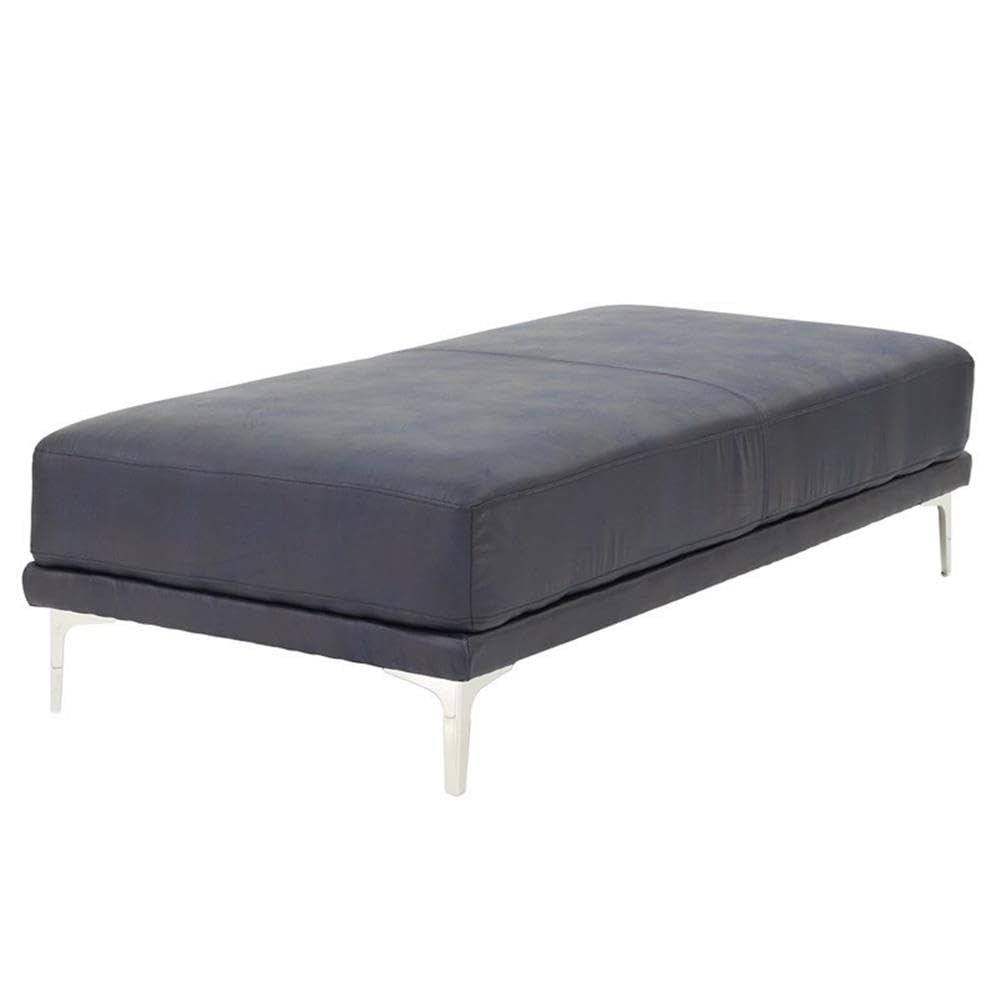 Poundex Extra Wide Cocktail Ottoman - Large Round Footrest Stool with Storage for Living Room, Bedroom, or Home Theater Comfort