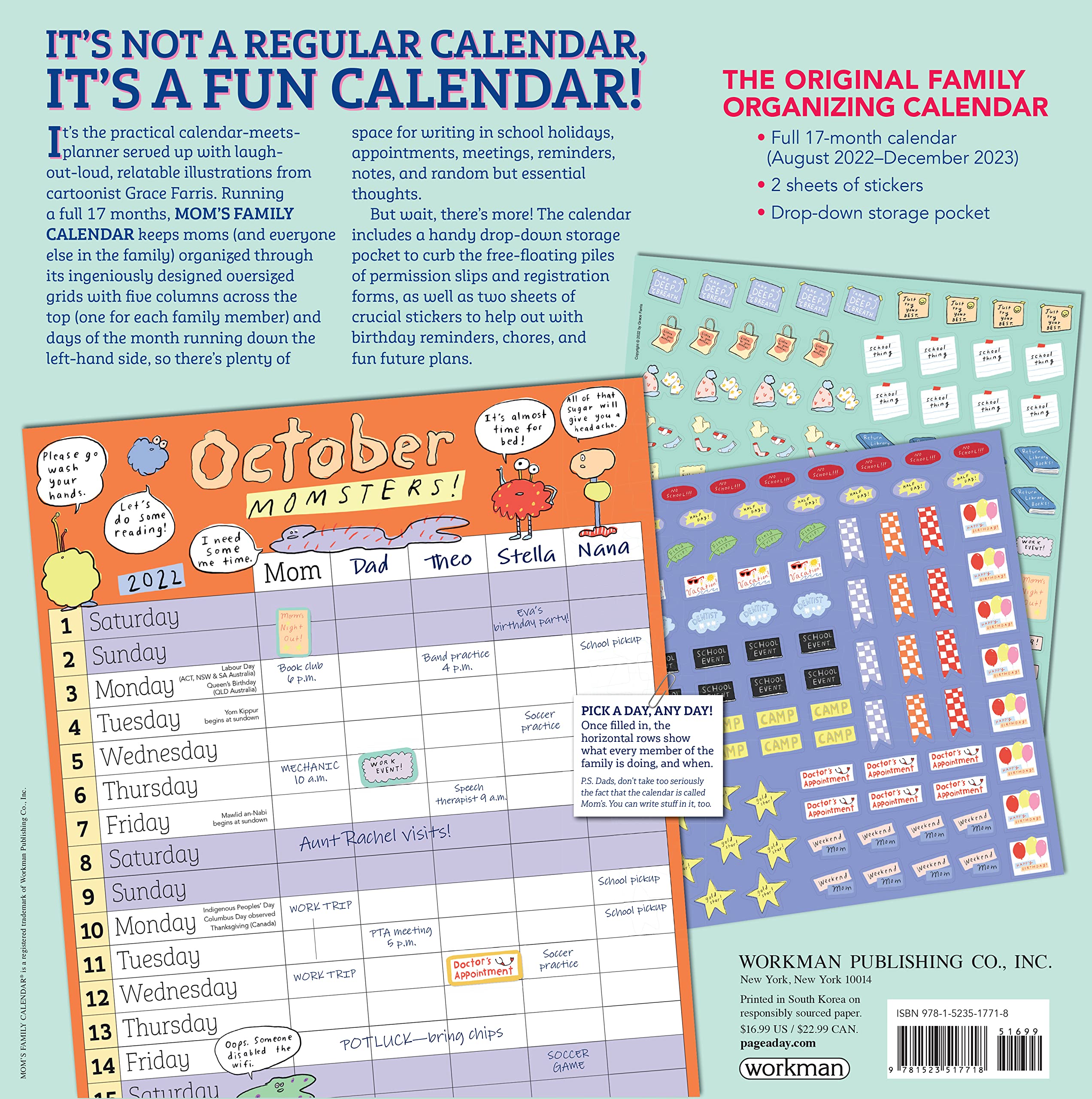 2023 Family Wall Calendar for Mom - Organize & Track Important Dates | Perfect for Home, Office & School Planning