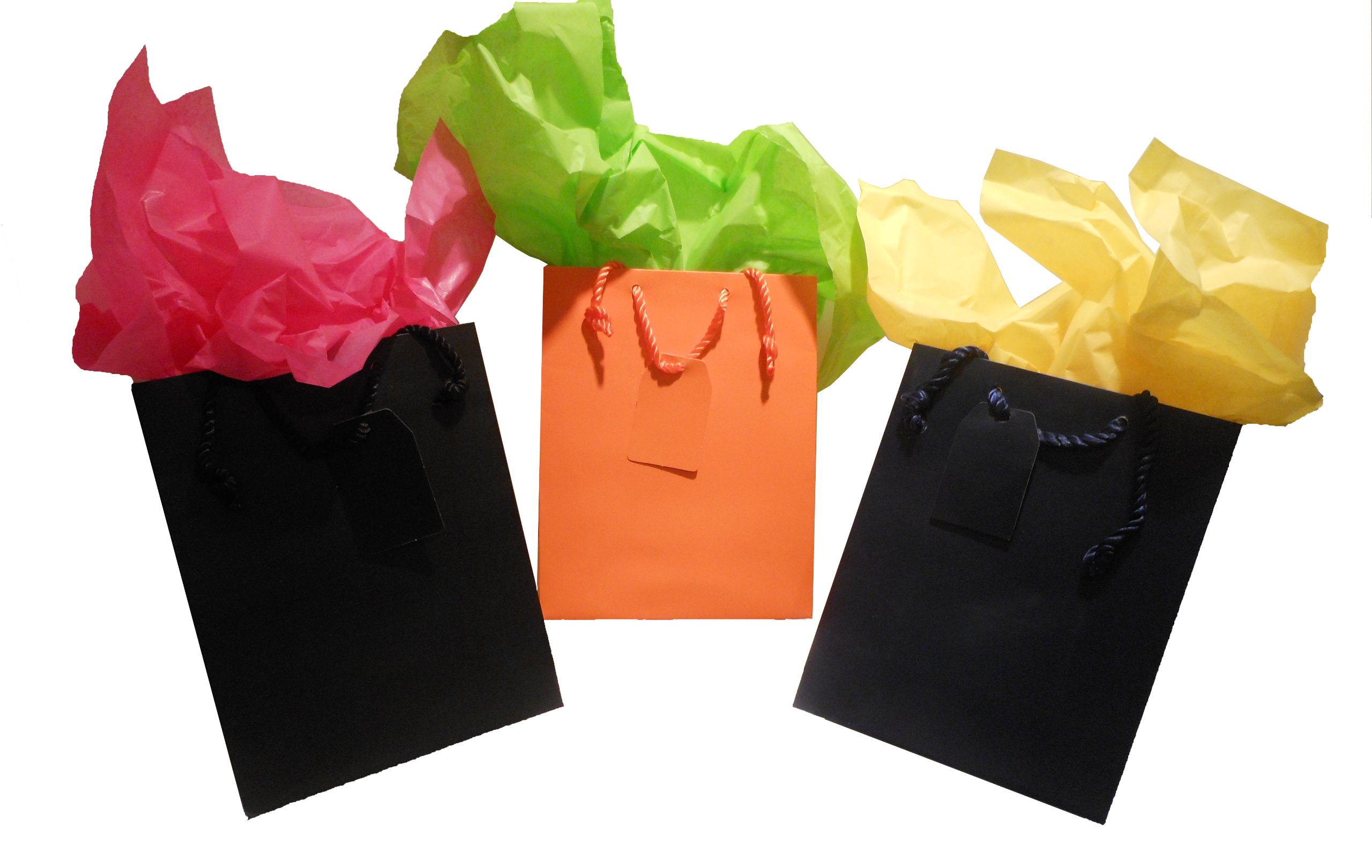 Jillson Roberts Bulk Medium Gift Bags - 120 Count, 19 Colors Including Black Matte (BMT921) - Perfect for Party Favors, Wedding Gifts & Holiday Packaging