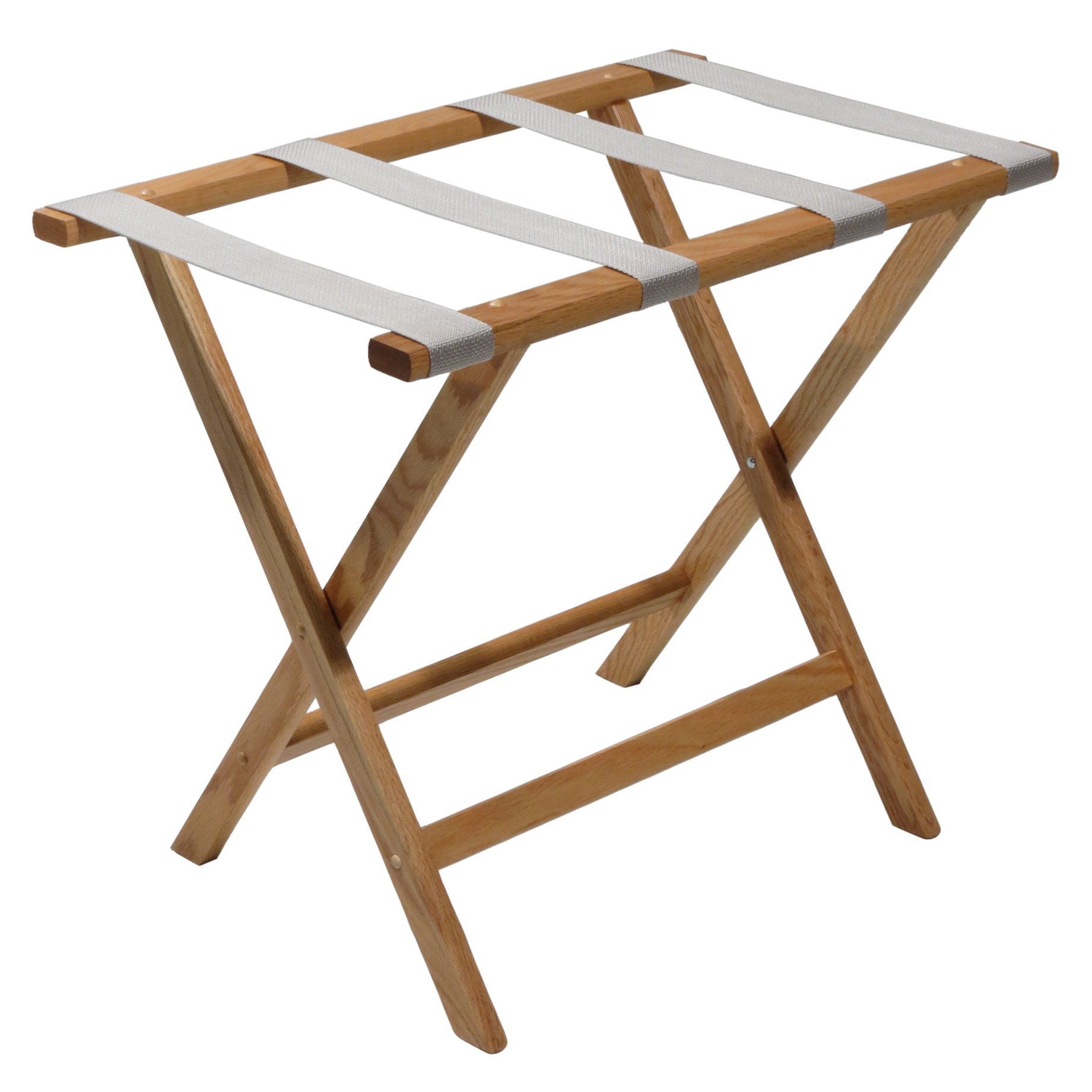 FixtureDisplays® Deluxe Straight Leg Luggage Rack - Heavy Duty Metal Suitcase Stand for Hotels, Bedrooms & Entryways - Space Saving Storage Solution (Model 1040164-NPF)