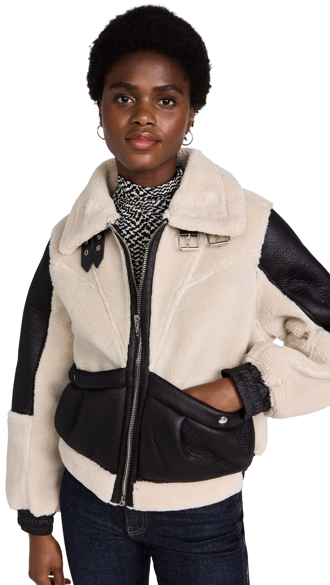 BLANKNYC Women's Faux Leather Bonded Moto Jacket - Stylish Biker Jacket for Women, Perfect for Casual Outfits, Night Out & Motorcycle Riding