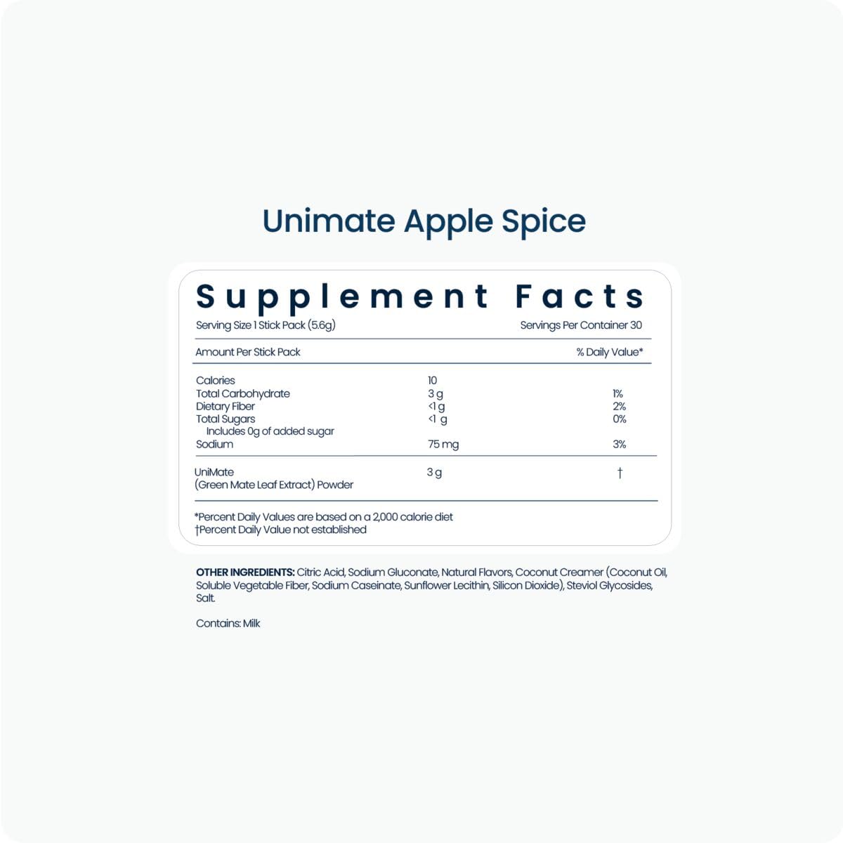 Unicity Unimate Apple Spice Yerba Mate Drink Mix - Ultra Concentrated Herbal Supplement (30 Stick Packs) | Healthy Coffee Alternative & Natural Energy Booster | Perfect for Morning Routine, Workout Fuel & On-the-Go Lifestyle