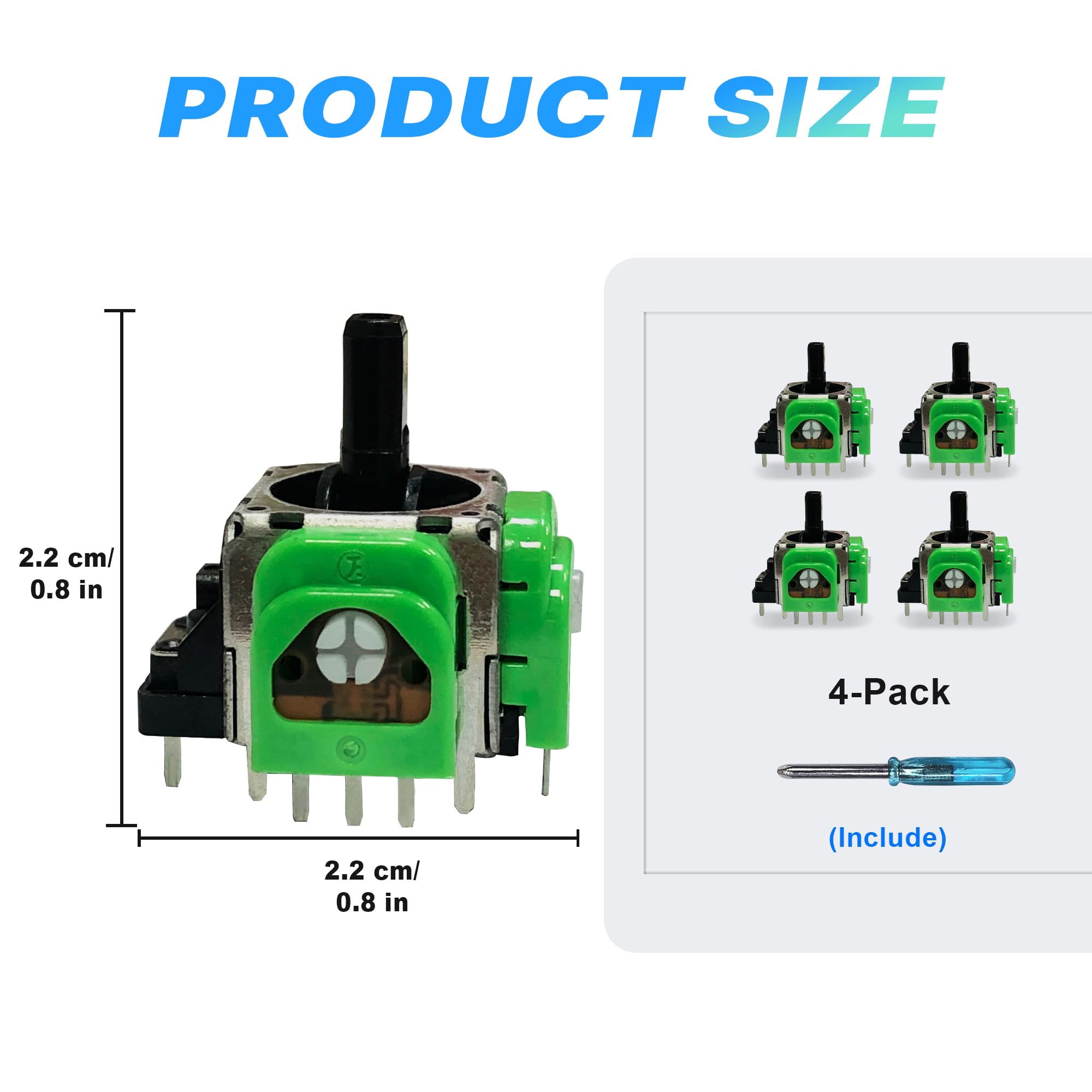 Hall Effect 3D Analog Joystick Replacement for PS4/PS5 Controller - No Drift, Precise Control, Power Saving - Set of 4 - Perfect for FPS, Racing & Fighting Games