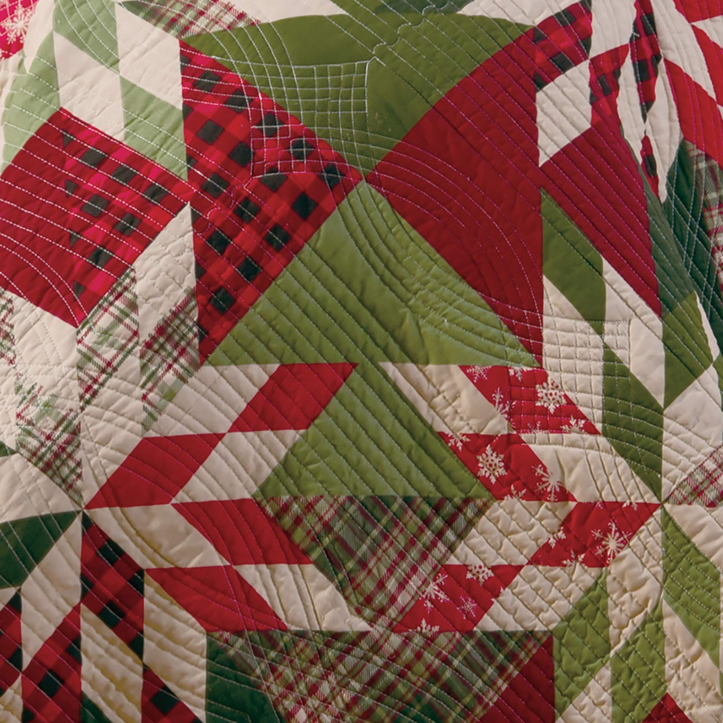 Rustic Buffalo Check Christmas Quilt Set - Full/Queen 3-Piece Reversible Bedding | Machine Washable Cabin Decor | C&F Home Northlyn Red Lodge Collection | Perfect for Holiday Home Styling & Cozy Winter Nights