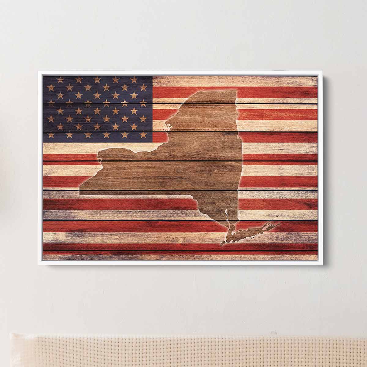 New York State Wall Art Canvas - Red Modern Home Decor for Living Room, Bedroom & Office | 56_b