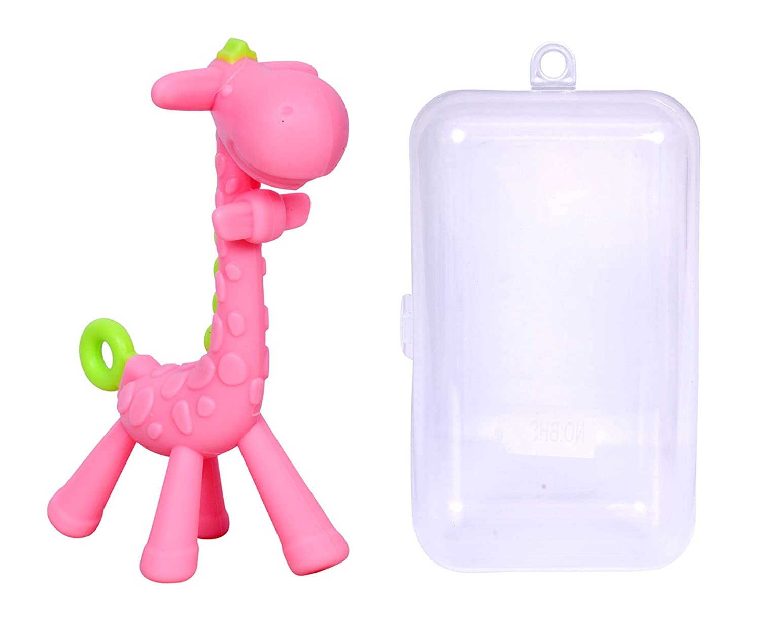 **Aplam Chaplam BPA-Free Silicone Baby Teether for 6-12 Months | Soft Chew Toy for Soothing Sore Gums | Safe for Infants & Toddlers | Giraffe Pink Combo Pack – Perfect for Home, Travel & Daycare**