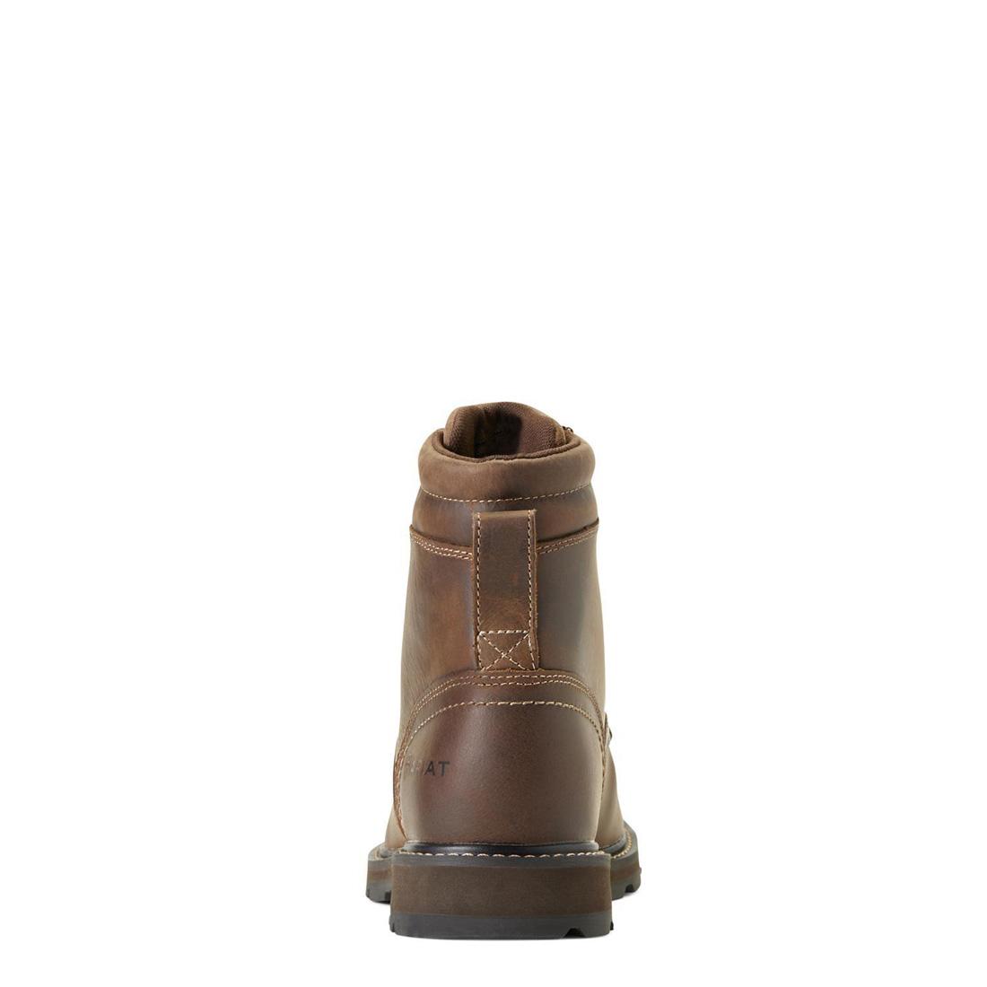 Groundbreaker 6 Inch Soft Toe Work Boots for Men - Lightweight Brown Leather Safety Shoes with Slip Resistance - Perfect for Construction, Warehouse & Outdoor Jobs