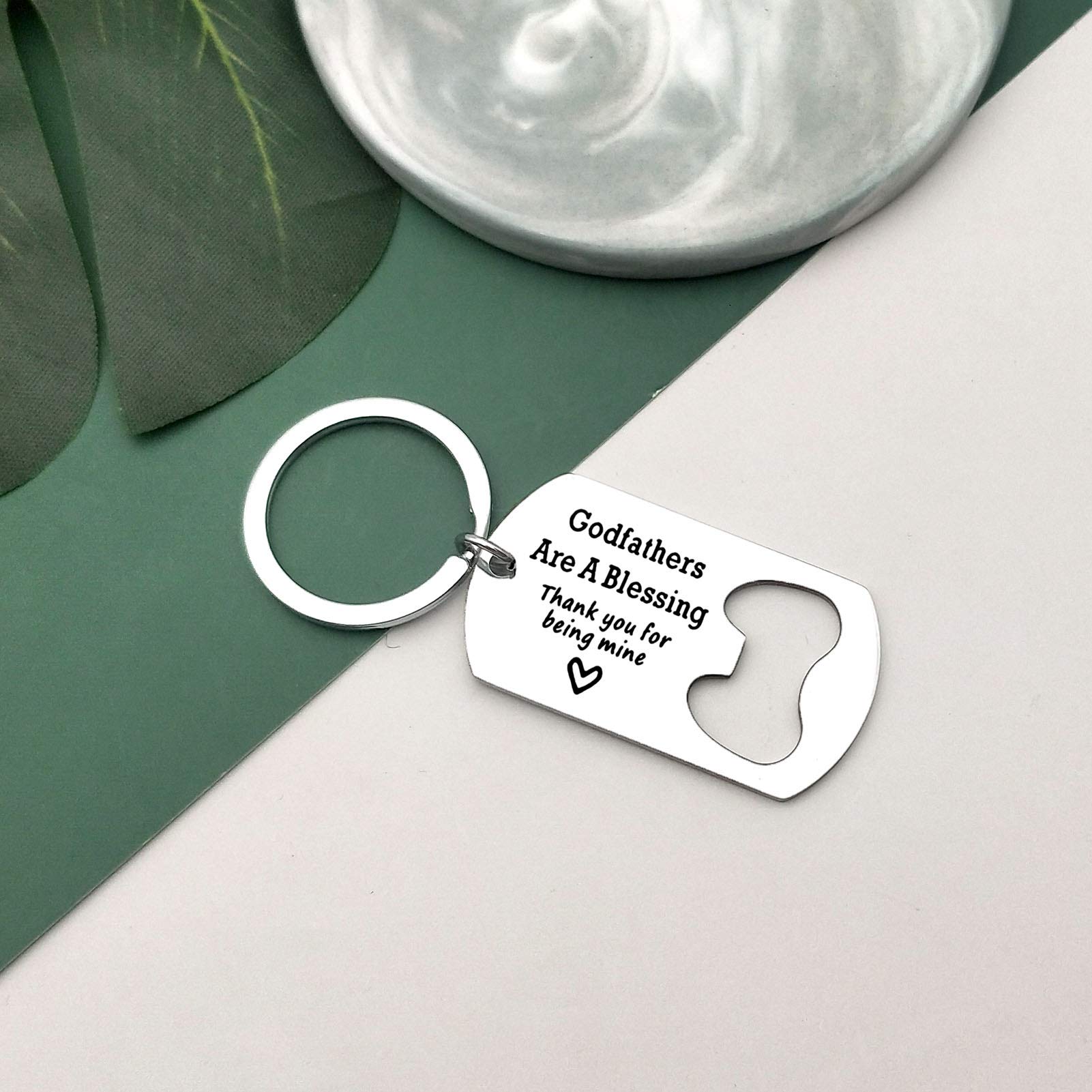 Godfather Keychain Jewelry - Engraved Bottle Opener Keychain for Father's Day, Baptism & Christening Gifts | Thoughtful Present from Goddaughter to Dad | Perfect Birthday, Thank You & Appreciation Gift for Men | Great for Daily Use, Keychains & Gifts for Special Occasions