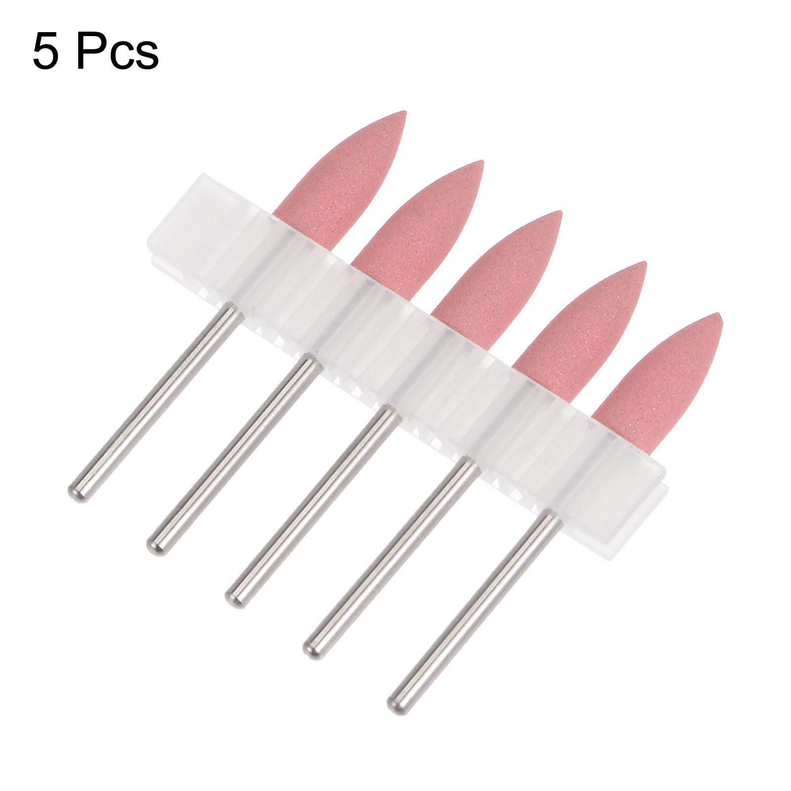HARFINGTON 5-Piece 180 Grit Rubber Polishing Bits with 6mm Shank - Silicone Buffing Wheels for Rotary Tools & Electric Grinders - Tapered Mounted Grinding Heads for Metal, Wood & Jewelry Polishing - Perfect for DIY Crafts & Professional Metalworking