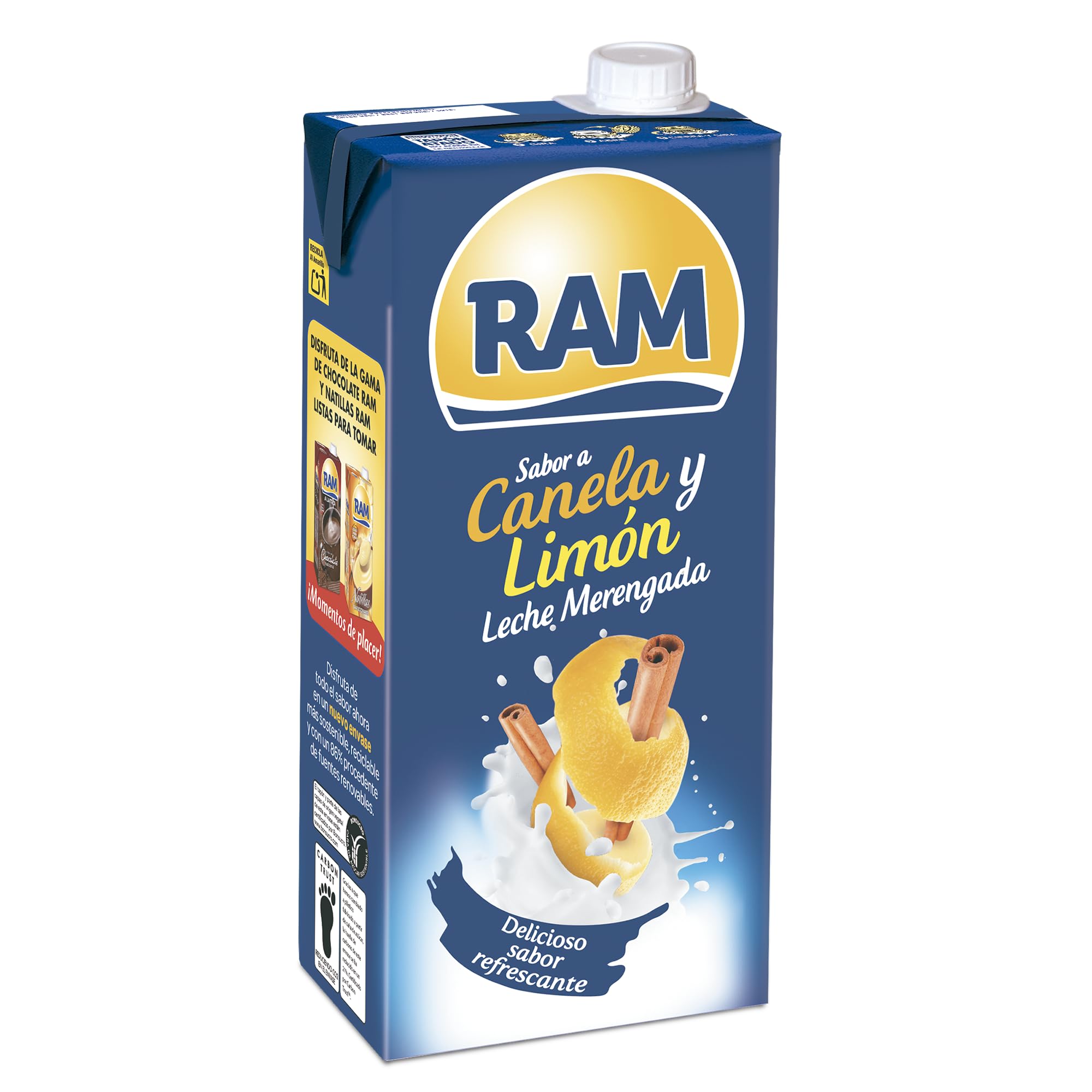 Leche Merengada Canela y Limón Ram 1L - Refrescante Bebida de Merengue con Canela y Limón, Ideal para Postres y Reuniones Familiares