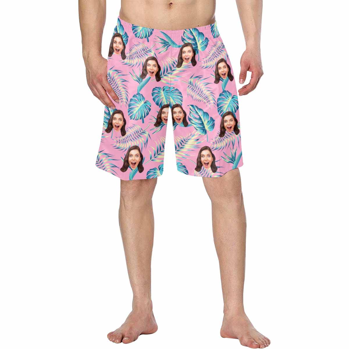 Custom Quick Dry Swim Trunks for Men - Personalized Face Design | Perfect for Beach, Pool, and Summer Vacation