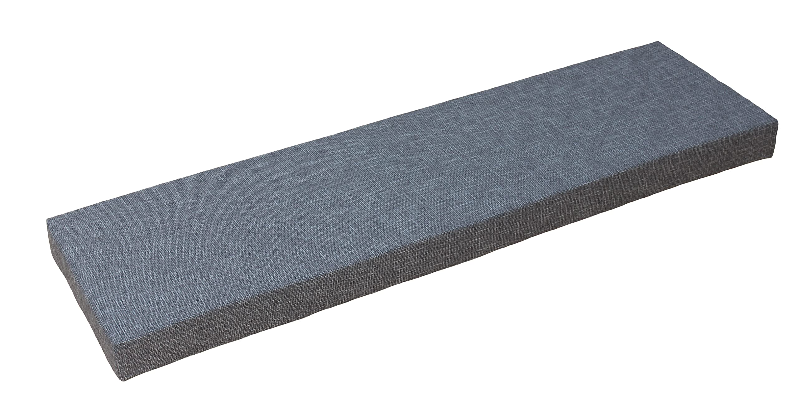 Custom Farmhouse Style Bench Cushion - Light Grey Upholstered Foam Seat Pad 23.6