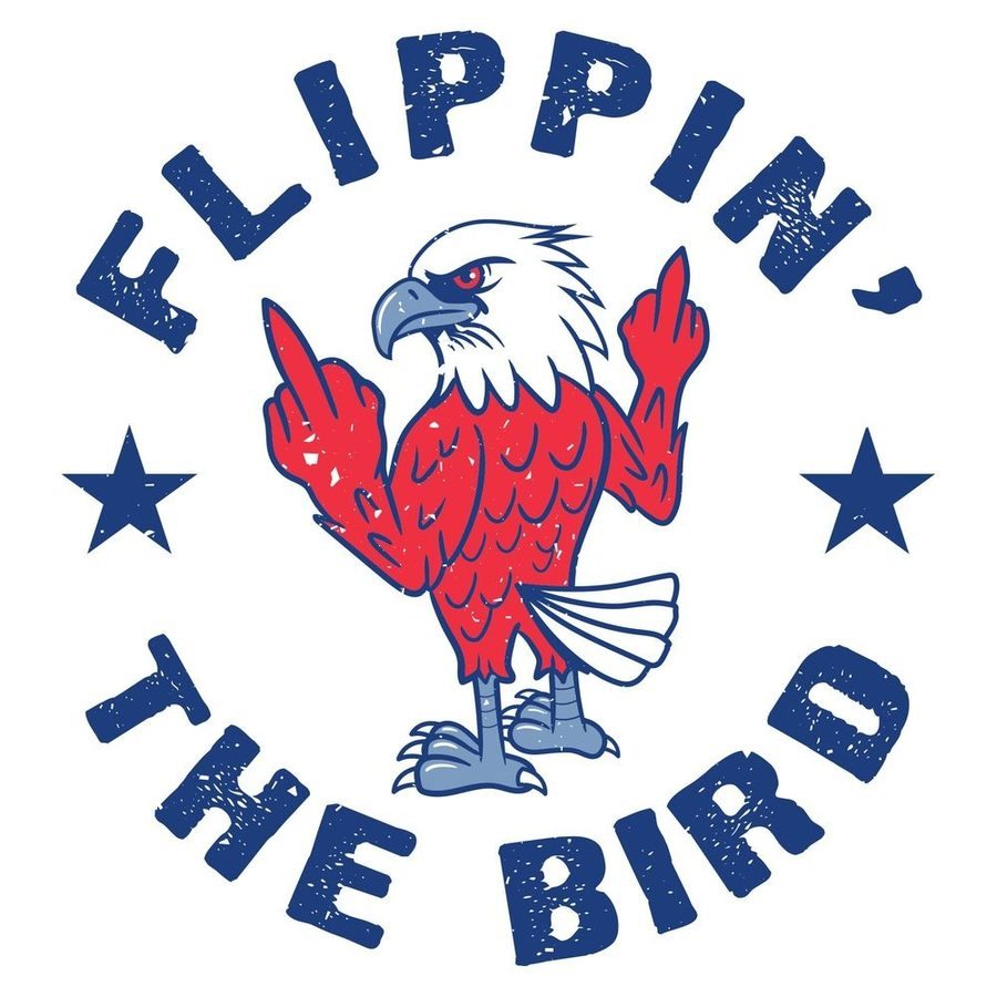 Women's Flippin' The Bird Boyfriend Fit T-Shirt - White | Casual Graphic Tee for Women | Perfect for Everyday Wear, Outings & Funny Gifts