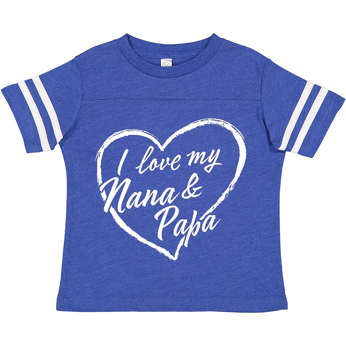 Inktastic I Love My Nana and Papa White Chalk Heart Toddler T-Shirt - Cute Grandparent Gift for Toddlers & Family Outfits