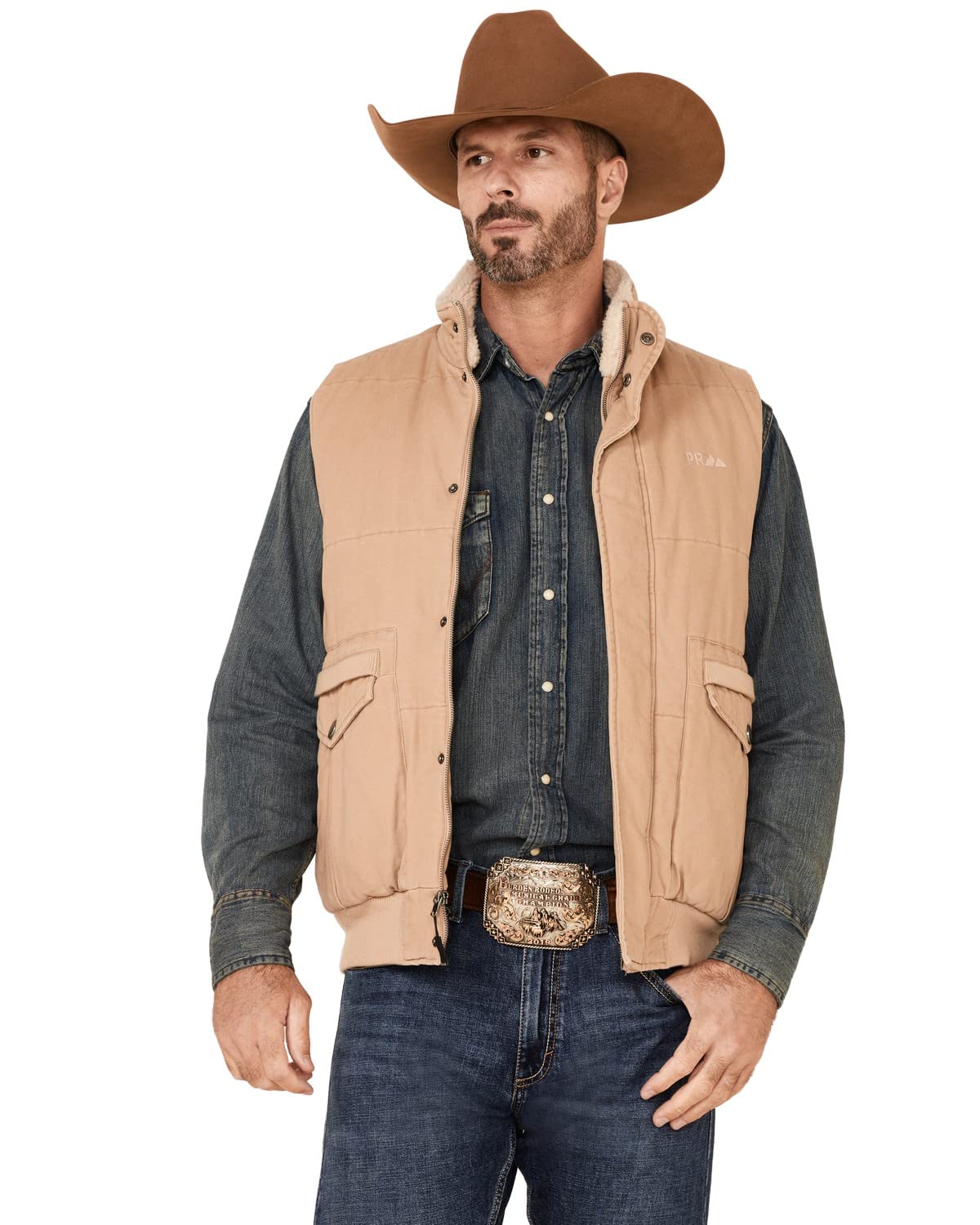 Powder River Outfitters Men's Brushed Canvas Storm-Flap Vest - Warm Hunting & Outdoor Workwear for Cold Weather Adventures