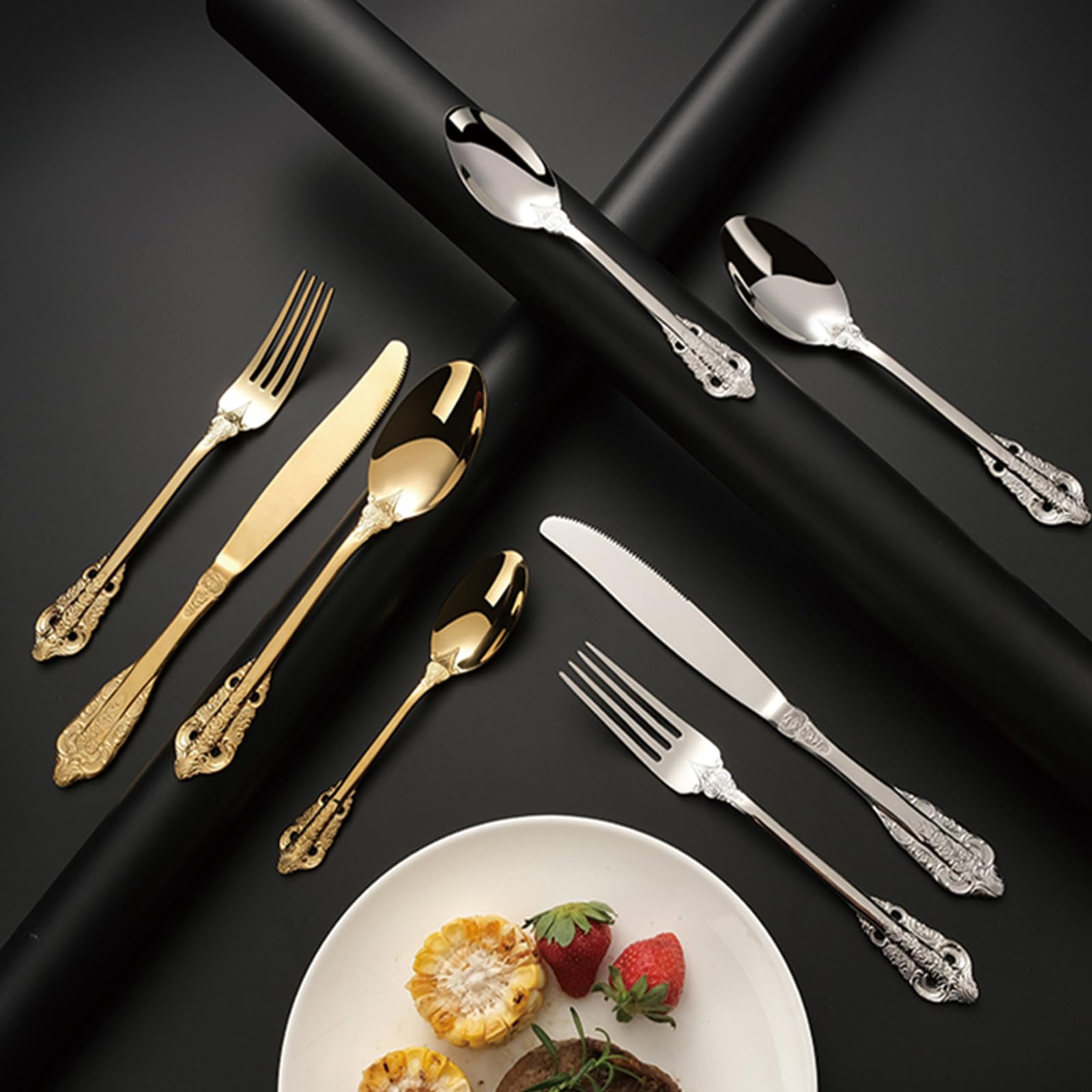 60-Piece Stainless Steel Flatware Set for 12 - Premium Silverware Cutlery Set for Home & Restaurant Use - Durable Kitchen Utensils for Everyday Dining, Dinner Parties & Catering Events