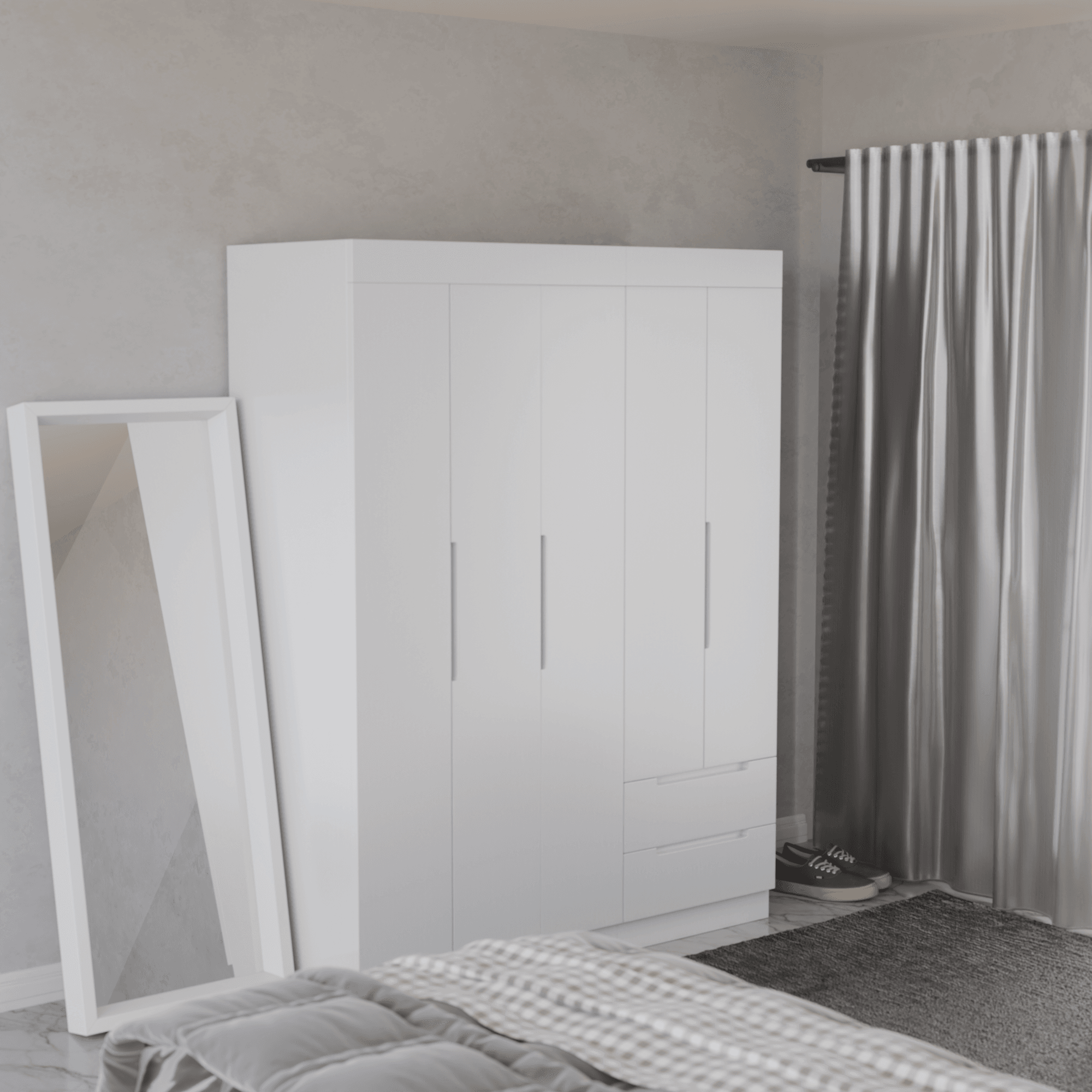 Harrison 5-Door Open Wardrobe Closet - Spacious Storage for Bedroom, Walk-In Closet & Dressing Room Organization