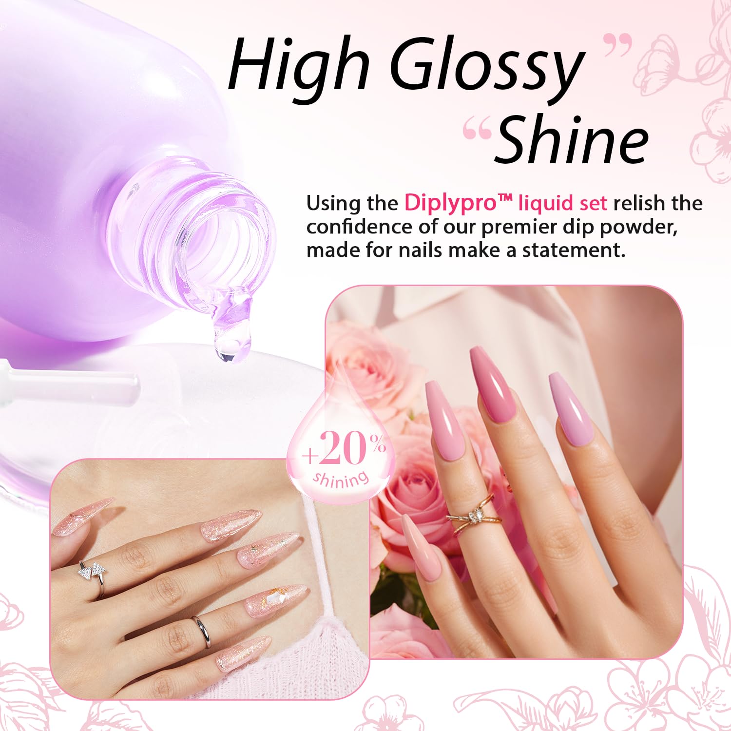 AZUREBEAUTY Low Odor Dip Powder Top Coat - 15ml Nail Liquid Set for Dip Powder Manicure, No UV Lamp Needed | Perfect for Salon & Home Nail Care
