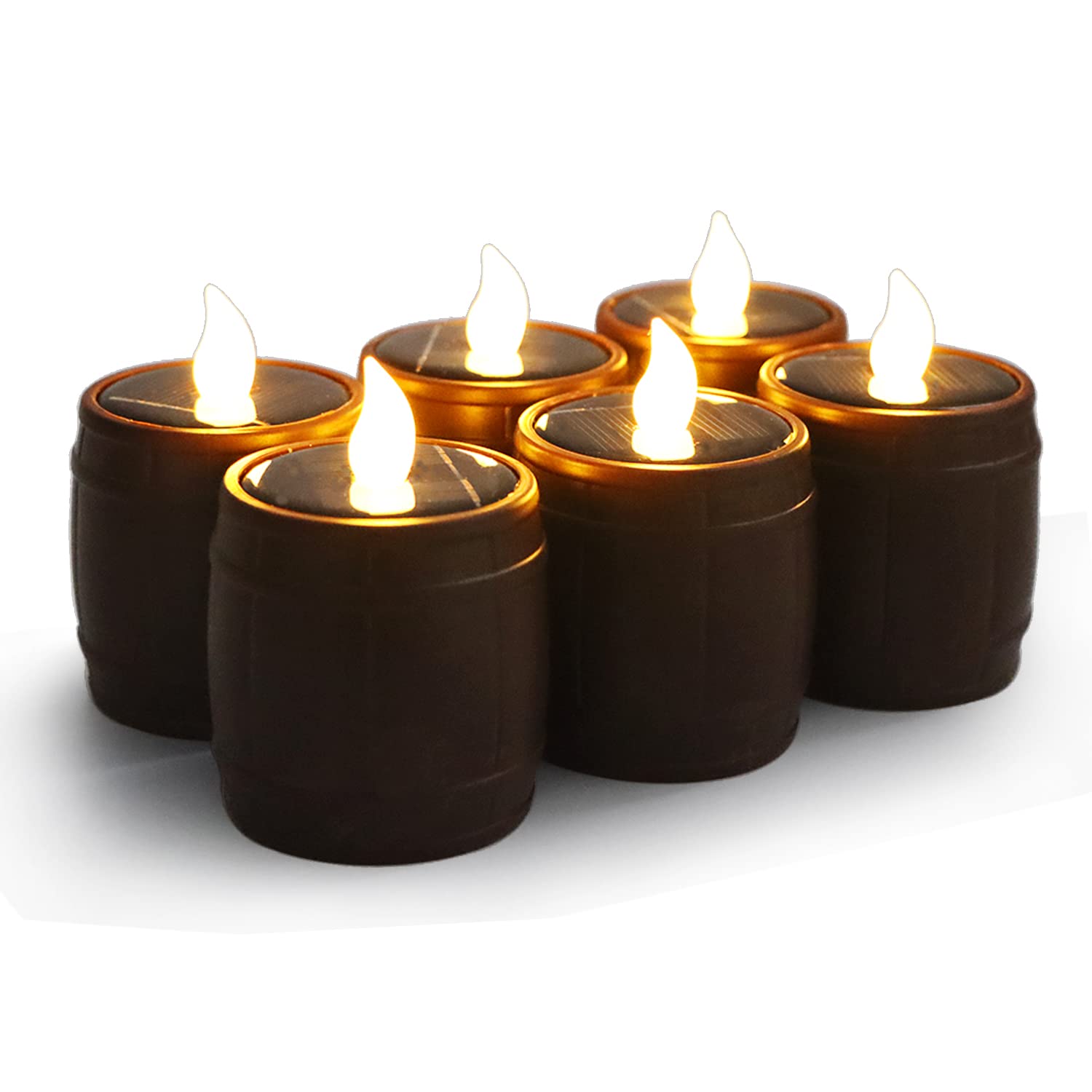 6-Pack Solar Powered LED Window Candles - Waterproof Rechargeable Flickering Flameless Candles for Outdoor Lanterns, Camping, Garden & Christmas Decor - Emergency Lighting for Power Outages & Cozy Home Ambiance