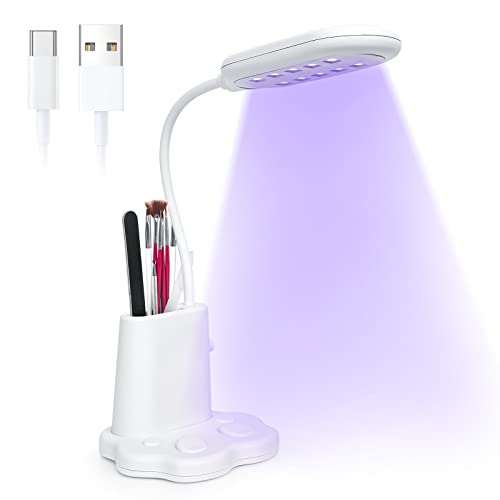 Ranrose UV Gooseneck LED Nail Lamp for Gel Polish Curing - Fast Drying USB Gel Nail Light with Adjustable Arm, Perfect for Home & Salon Manicures (White)