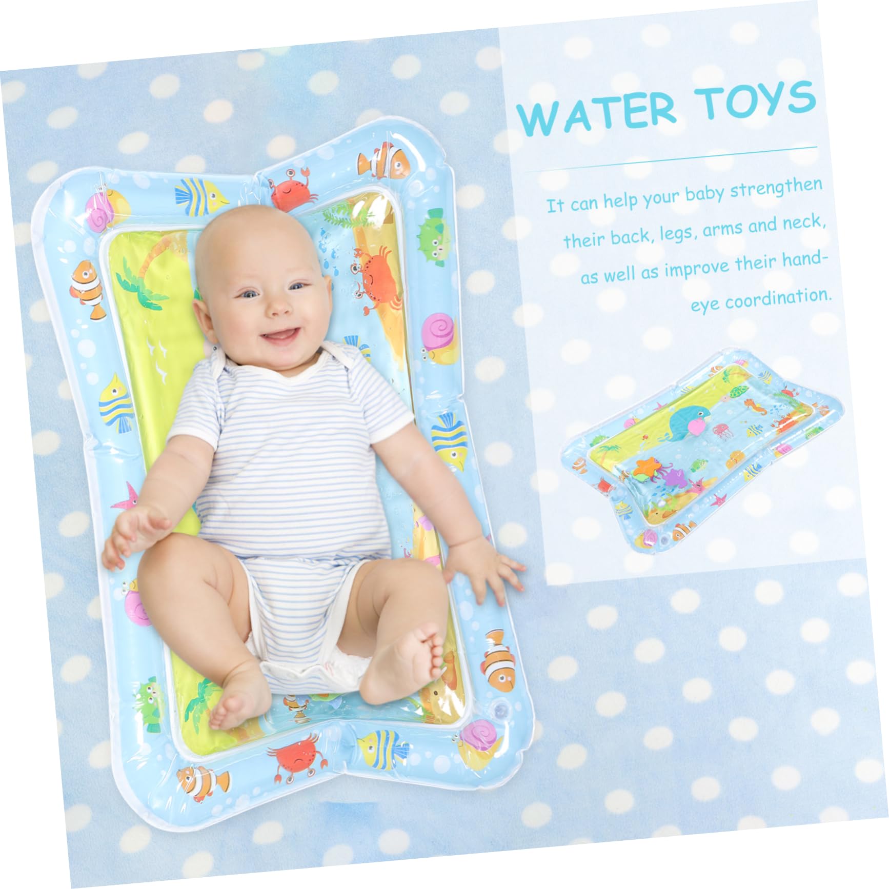 VICASKY 3-Piece Inflatable Water Play Mat - PVC Non-Slip Pool Float Pad for Kids, Toddlers & Adults - Perfect for Backyard, Beach, Pool Party & Summer Fun