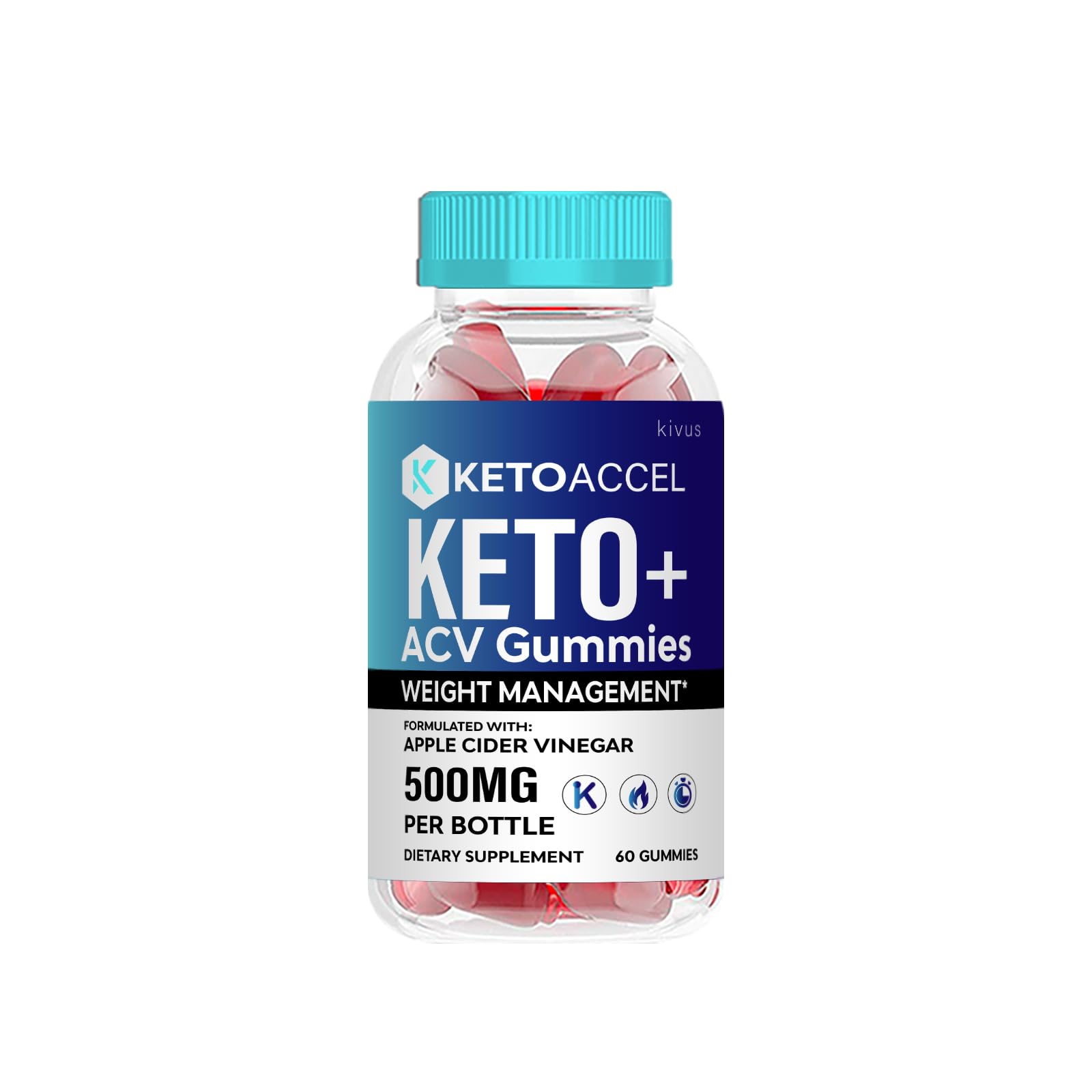 Kivus Keto Accel Gummies with Apple Cider Vinegar - 60 Count Sugar-Free Ketogenic Supplement for Weight Loss & Energy Boost - Perfect for On-the-Go Keto Diet Support