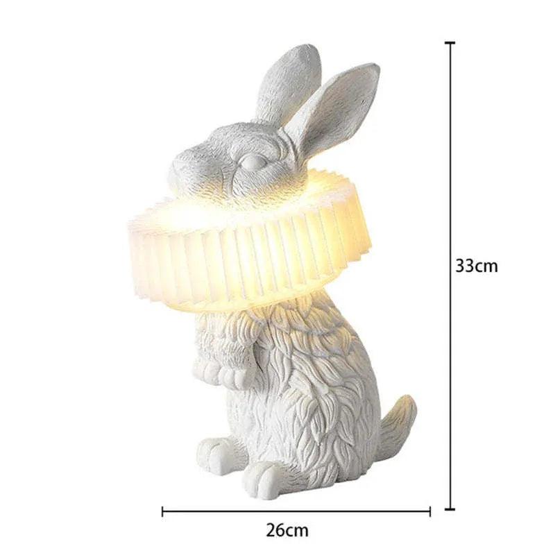 White Rabbit Design Table Lamp - Modern LED Night Light for Bedroom, Nursery & Living Room - Perfect for Reading & Decor