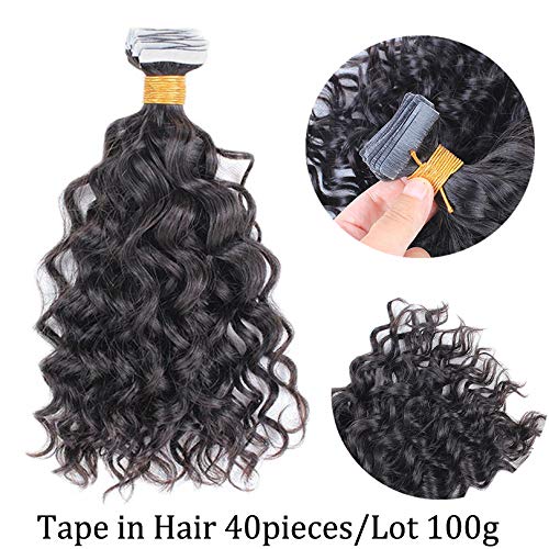 40pcs Tape-in Human Hair Extensions for Women - 100% Remy Human Hair, Skin Weft Tape, Loose Wave, 14